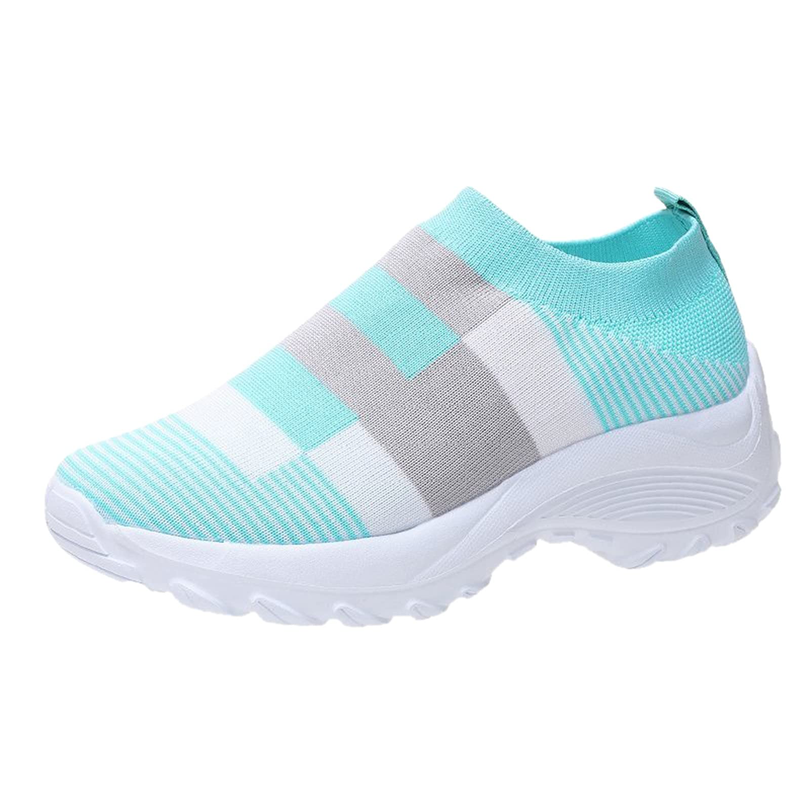 Eduavar Women's Lightweight Slip-On Sneakers - Dressy Walking Shoes for Gym, Work & Casual Wear | Comfortable Flats in Blue | Perfect for Travel, Running & Everyday Use