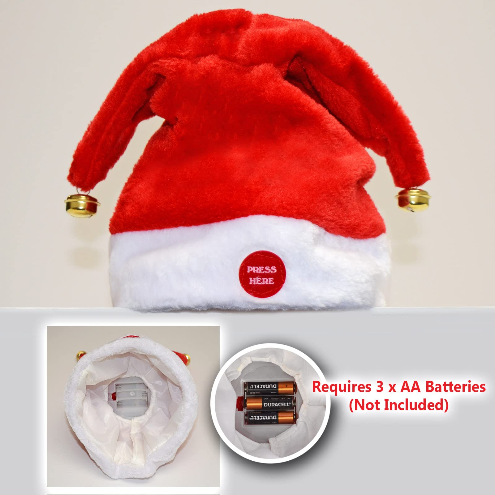 YardGrow Musical Santa Hat for Adults & Kids - Singing Dancing Christmas Toy with Swing Motion, Red & White Holiday Party Hat for Christmas, New Year Celebrations, Office Parties & Family Gatherings