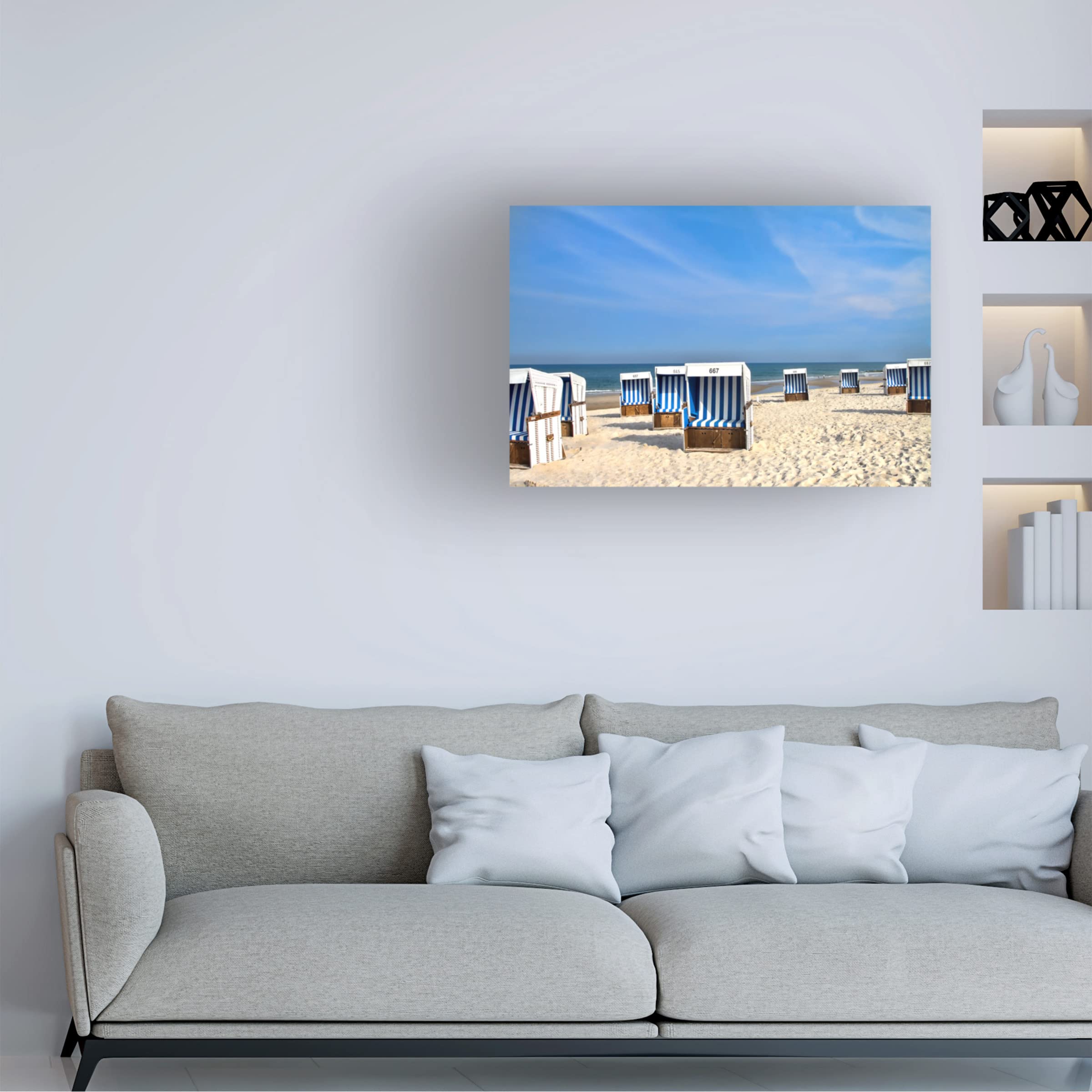 Trademark Fine Art 'Beach' Canvas Wall Decor by Iris Wiener - Coastal Themed Painting for Living Room, Bedroom & Office