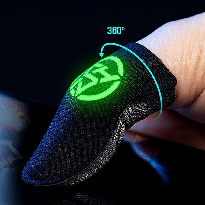 2 Pcs Black Gaming Finger Sleeves - Sweatproof Anti-Slip Gloves for Mobile & Console Gaming - Breathable Thumb Covers for Enhanced Grip & Pain Relief - Perfect for PUBG, Fortnite & Call of Duty Gameplay