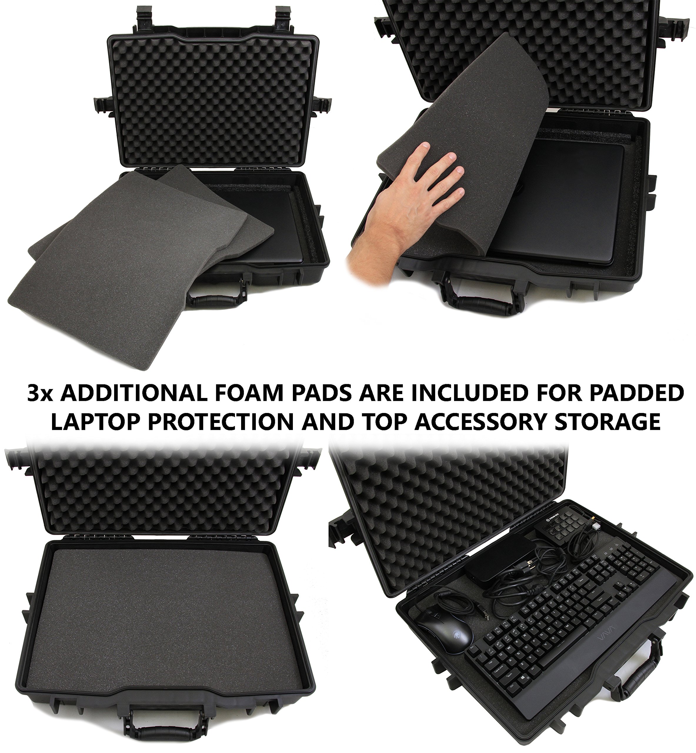 CASEMATIX Waterproof Laptop Hard Case 15.6-17 inch - Compatible with Razer Blade 17, Stealth & Other 17