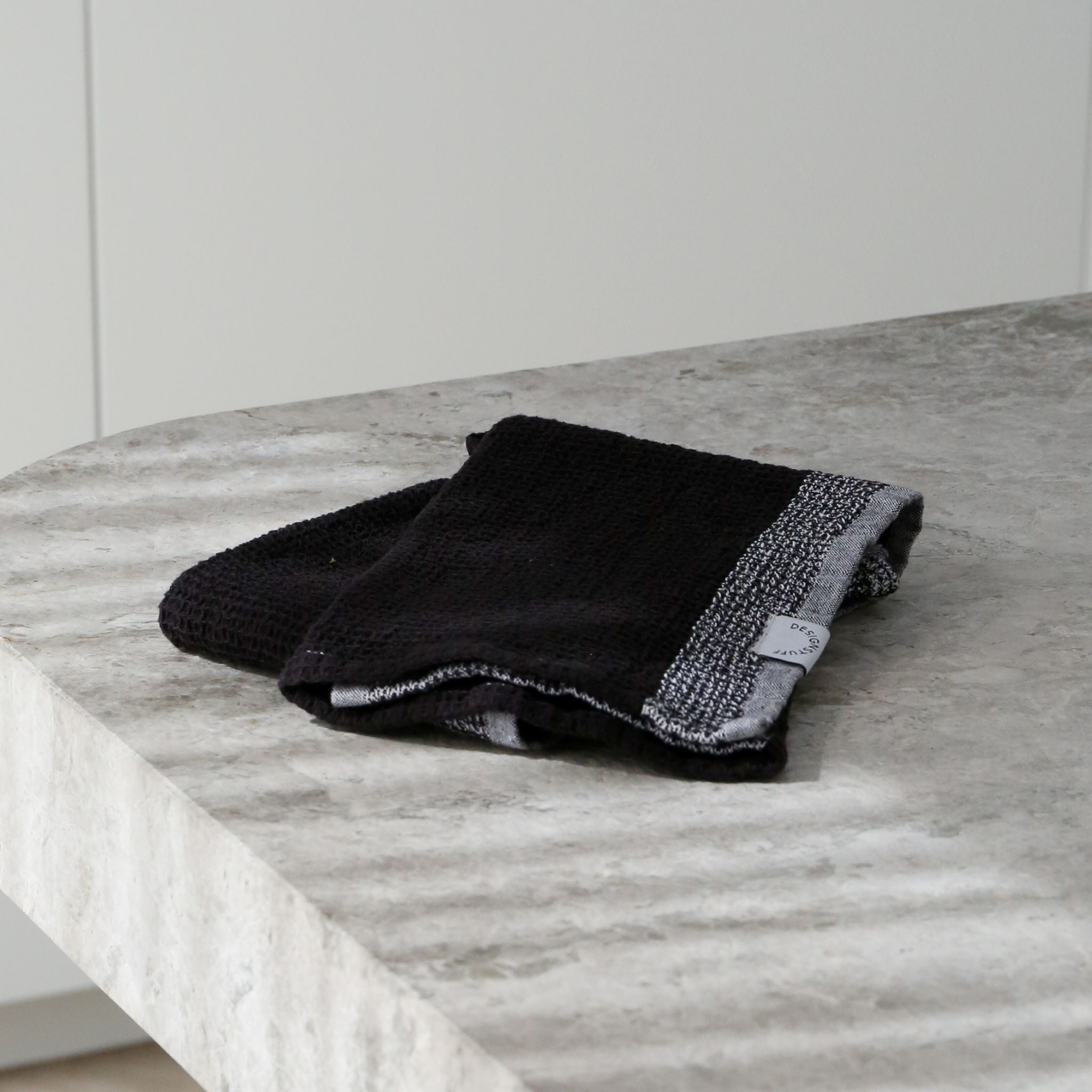 Premium Waffle Weave Tea Towels Set of 2 - Absorbent Black & White Kitchen Towels for Dishes, Drying Hands & Decor | Dish Towels, Hand Towels, Kitchen Decor