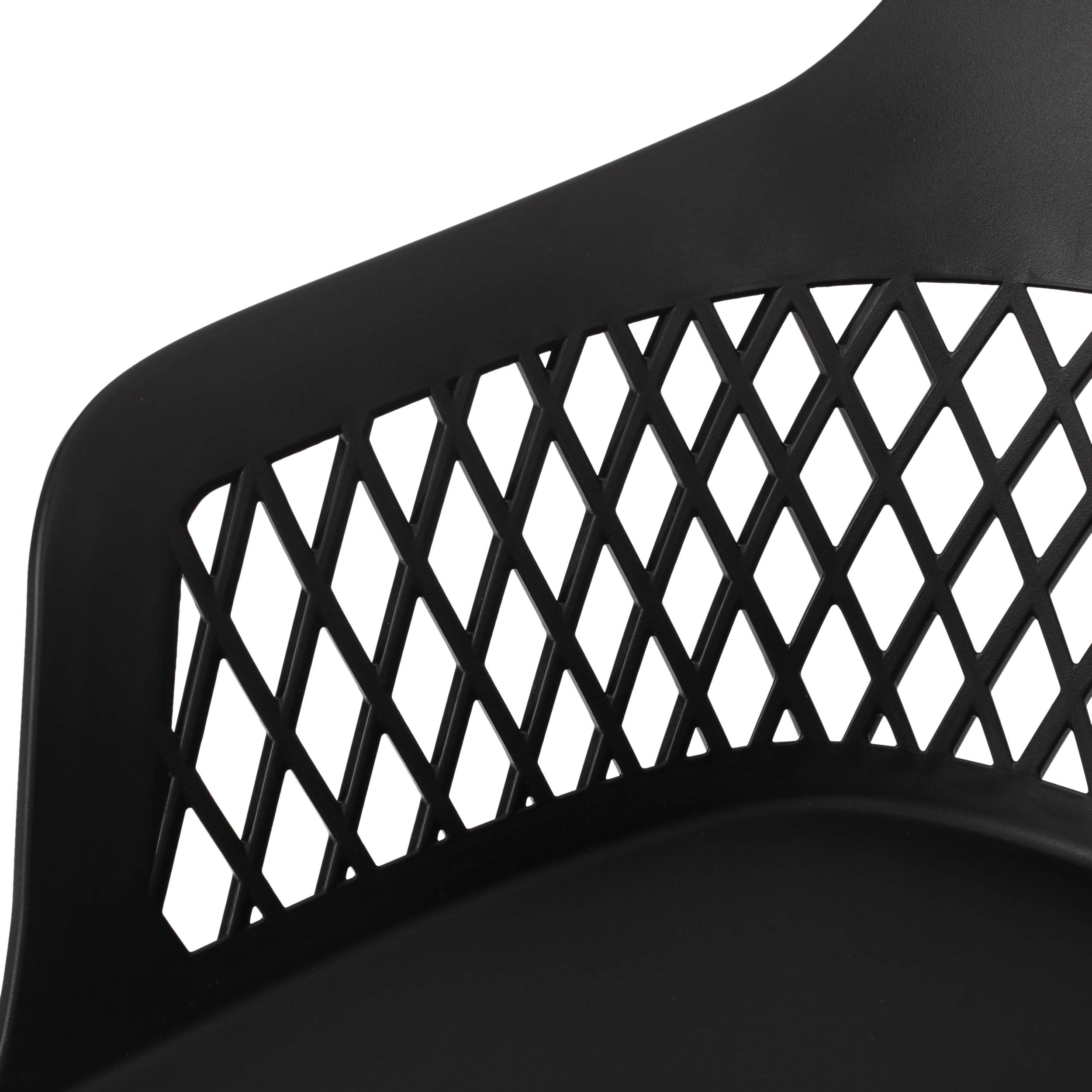 Christopher Knight Home Madeline Outdoor Dining Chairs (Set of 4) - Black Patio Furniture for Garden, Backyard, Poolside & Restaurant Use