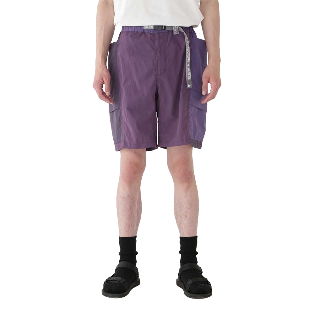 GRAMICCI x ANDWANDER Patchwork Wind Shorts - Purple Outdoor Hiking & Travel Pants for Men