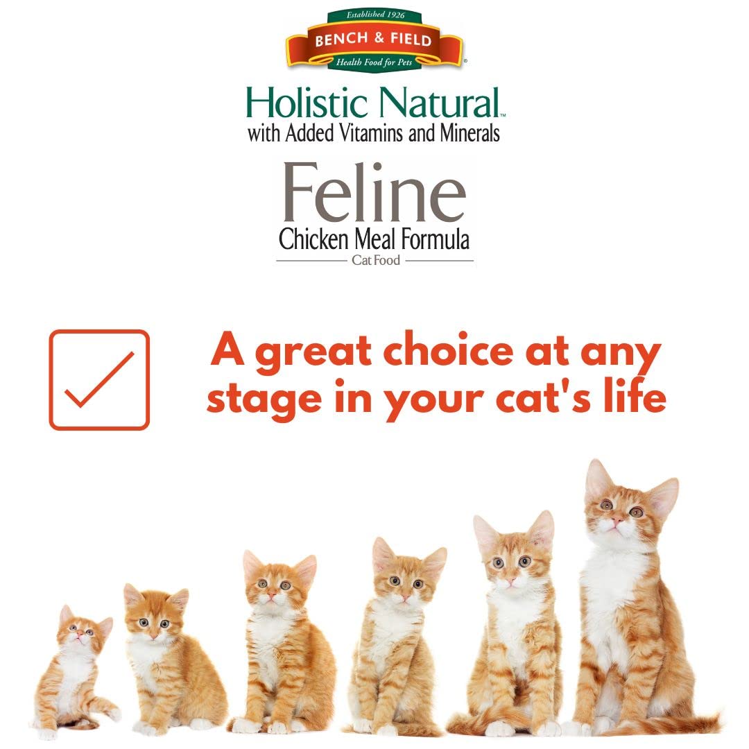 Premium Holistic Natural Adult Dry Cat Food - Chicken Meal & Brown Rice Recipe, 25lb Bag | High Protein Grain-Inclusive Kibble for Indoor & Outdoor Cats | Supports Healthy Digestion & Shiny Coat