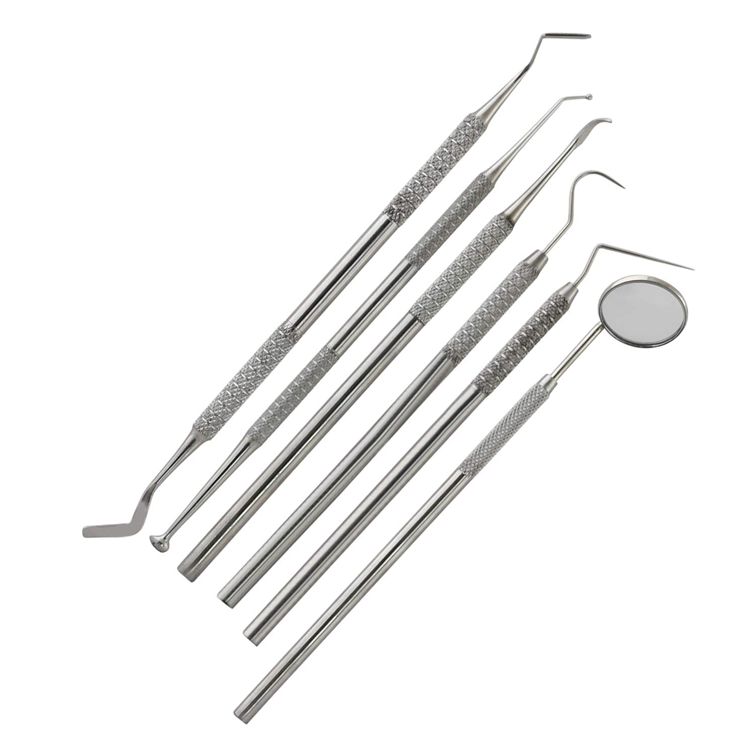 Upgraded 6-Piece Stainless Steel Dental Scaler Kit - Teeth Cleaning & Plaque Remover Tools for Home Oral Care