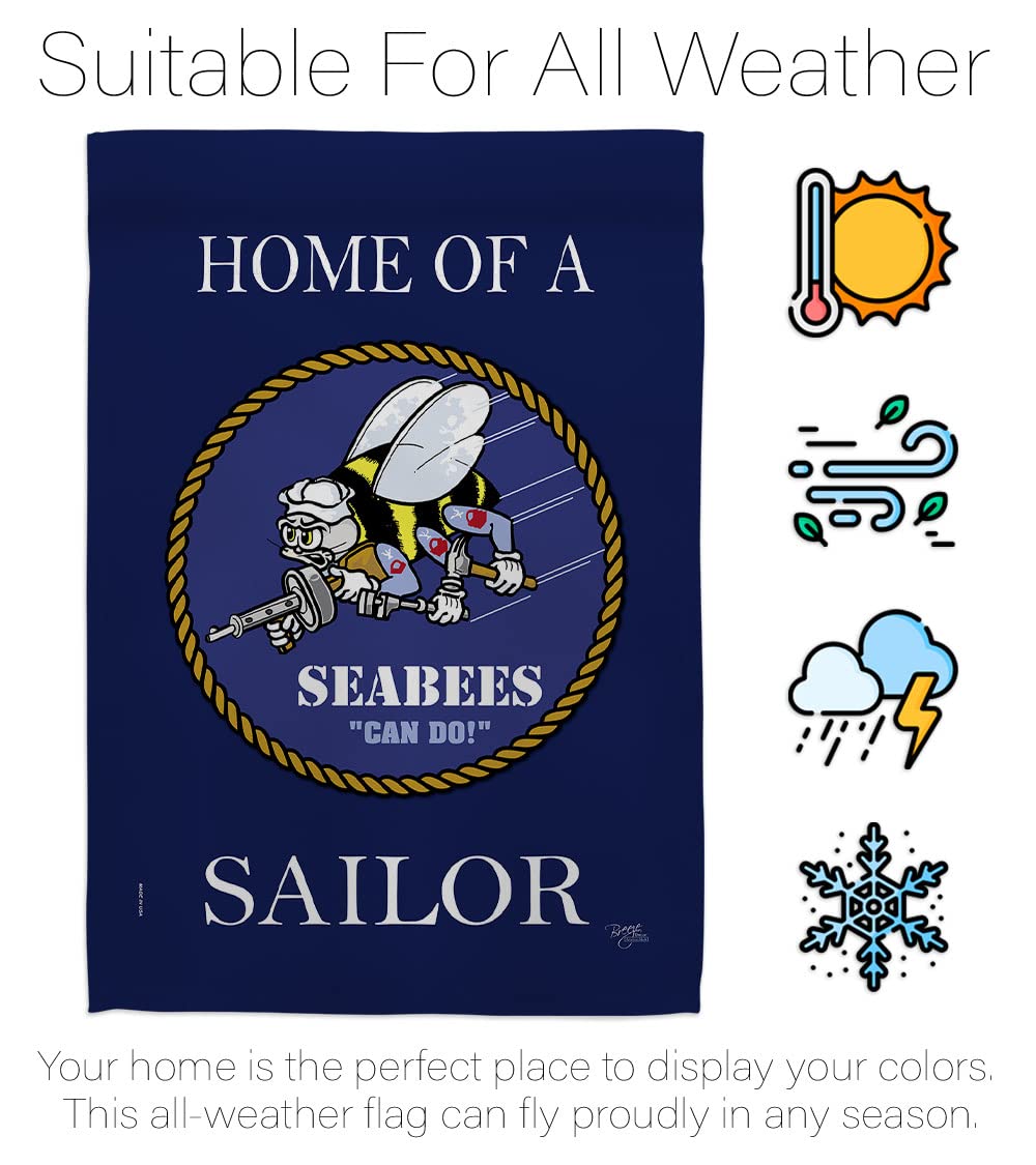 US Navy Seabee Garden Flag Set - Double-Sided Military Decor for Yard & Home
