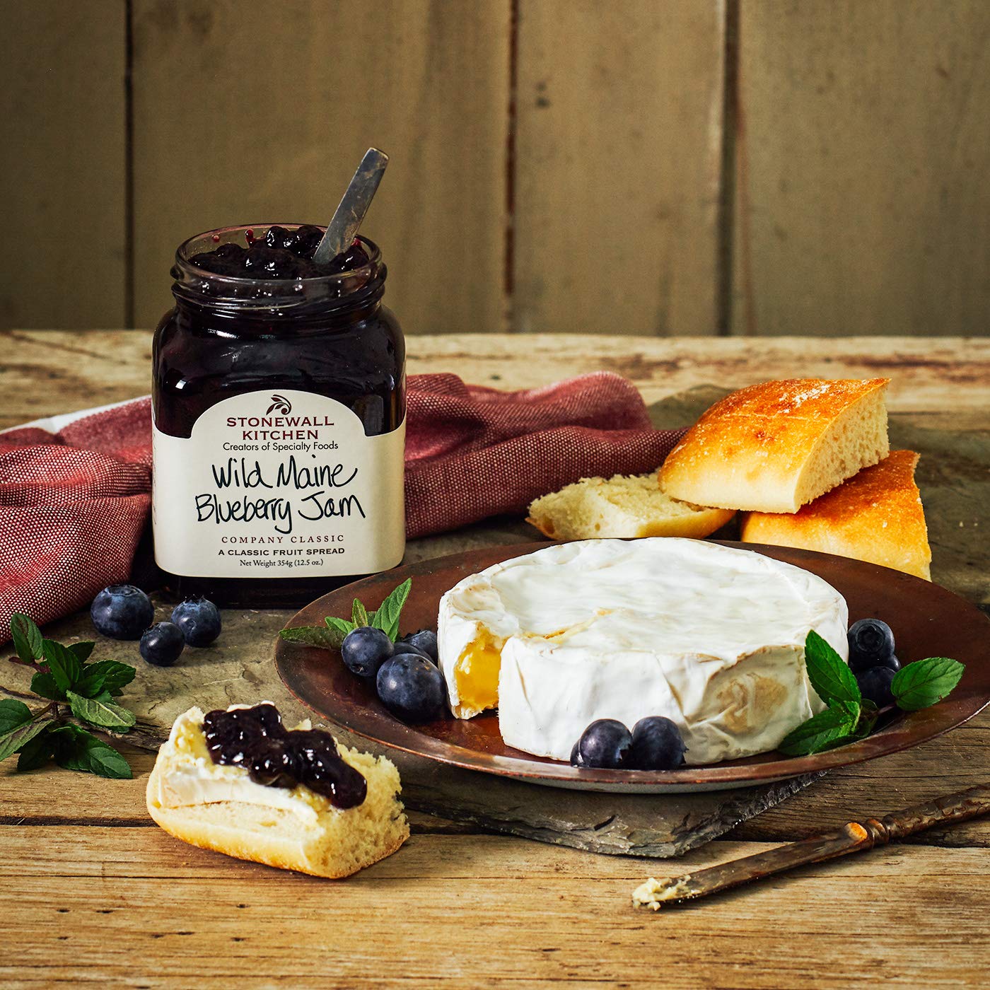Stonewall Kitchen Wild Maine Blueberry Jam 4-Pack - All Natural Fruit Spread for Toast, Pancakes & Desserts - Perfect Breakfast & Baking Gift Set
