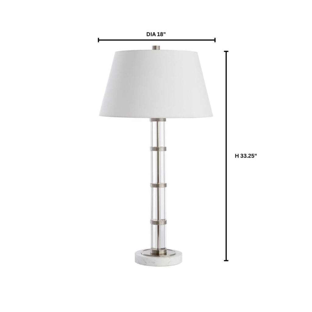 Cyan Design 11712 Silvia Table Lamp - Polished Nickel, Acrylic & White Shade - Modern Bedside & Living Room Lighting