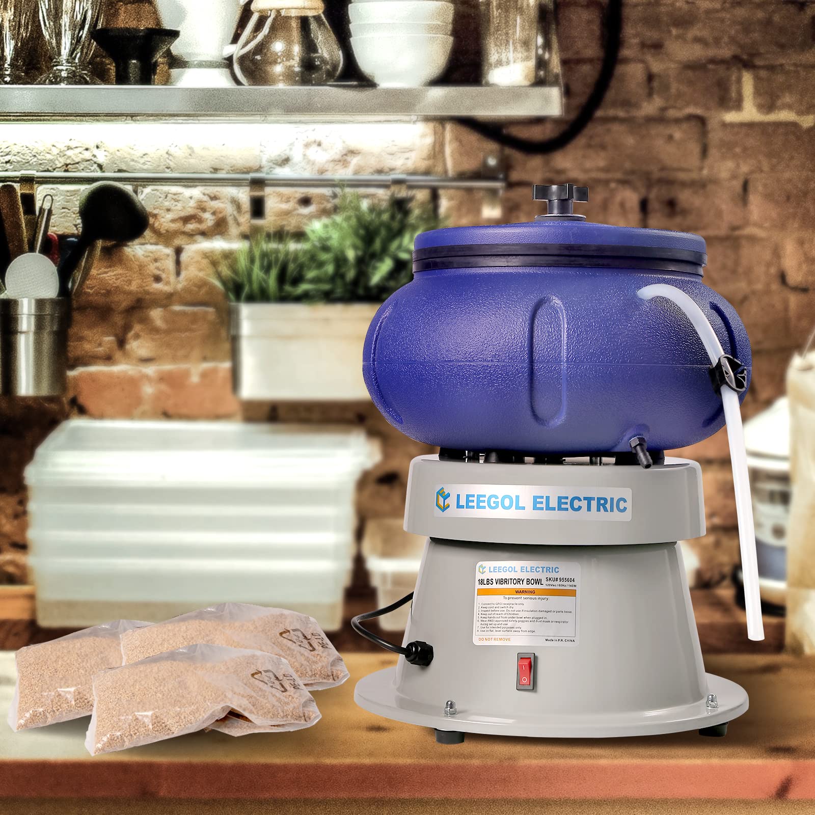 Leegol Electric 18 Lbs Vibratory Tumbler - Professional Metal Polishing Machine for Jewelry, Coins & Automotive Parts | Fast & Quiet Operation for Home Workshops & Small Businesses