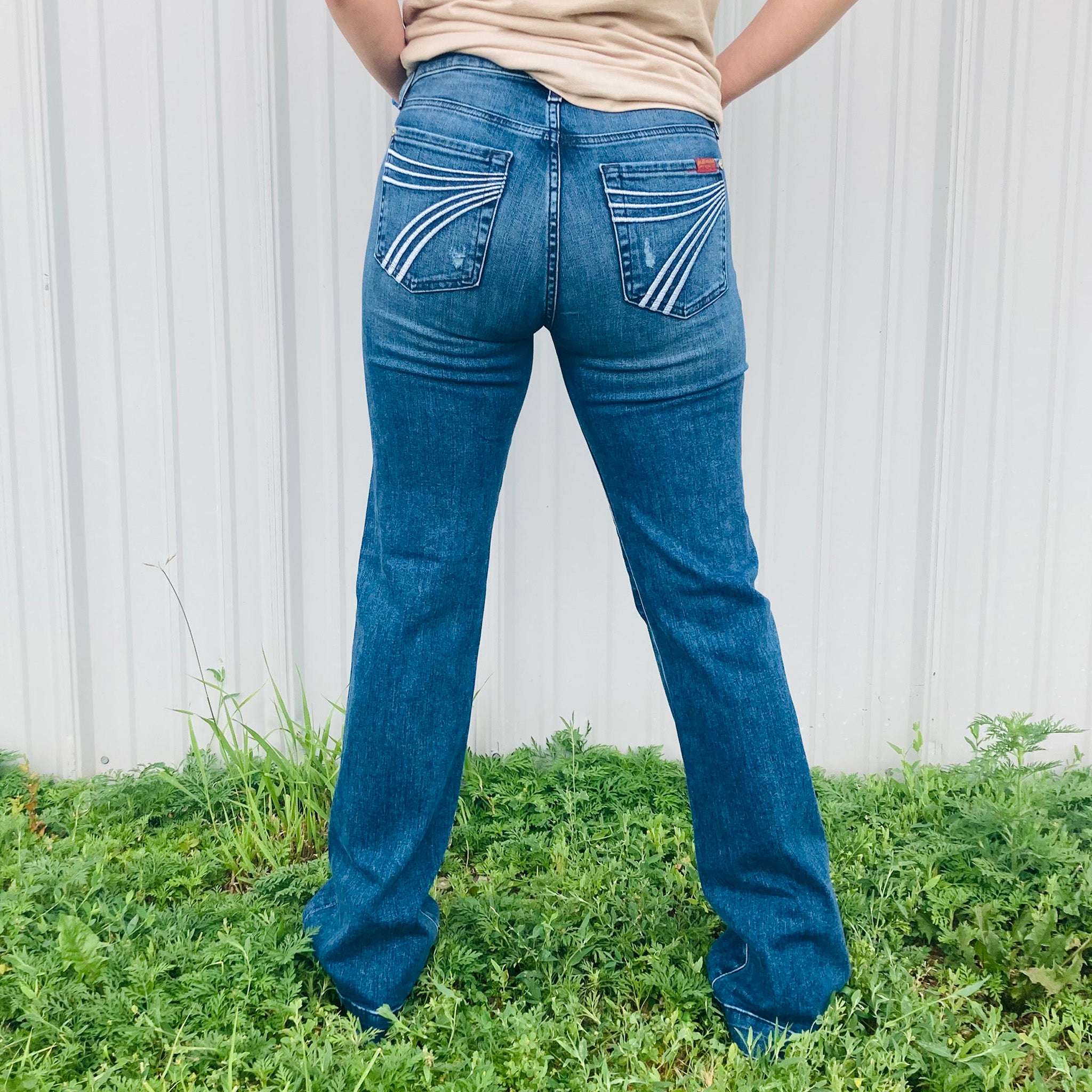 7 For All Mankind LKB Tailorless Dojo Trouser Jean - Women's Slim Fit Stretch Denim Pants for Work & Casual Wear