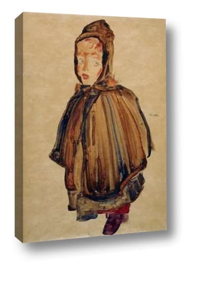 Egon Schiele Woman With Bonnet - 20x30 Inch Canvas Art Print Gallery Wrapped - Wall Decor for Living Room, Bedroom & Office - Ready to Hang