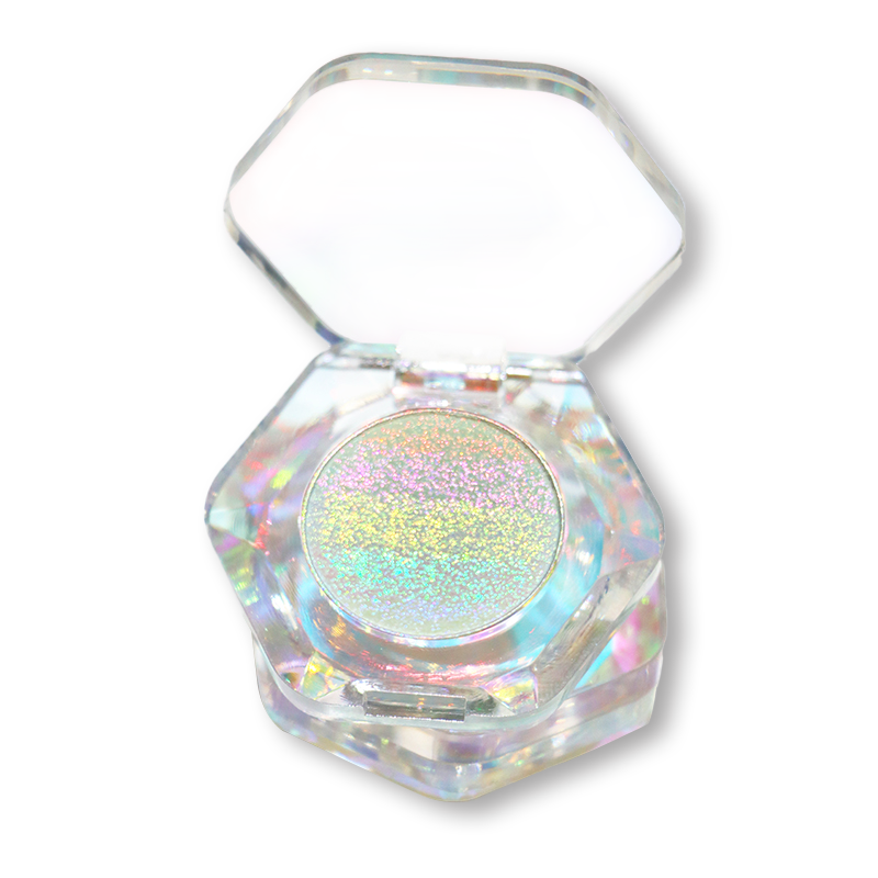 SHEENEFFECT Rainbow Chameleon Highlighter & Eyeshadow Palette - Multicolor Shimmer Makeup for Face & Eyes - Perfect for Parties, Festivals & Night Out Glam Looks