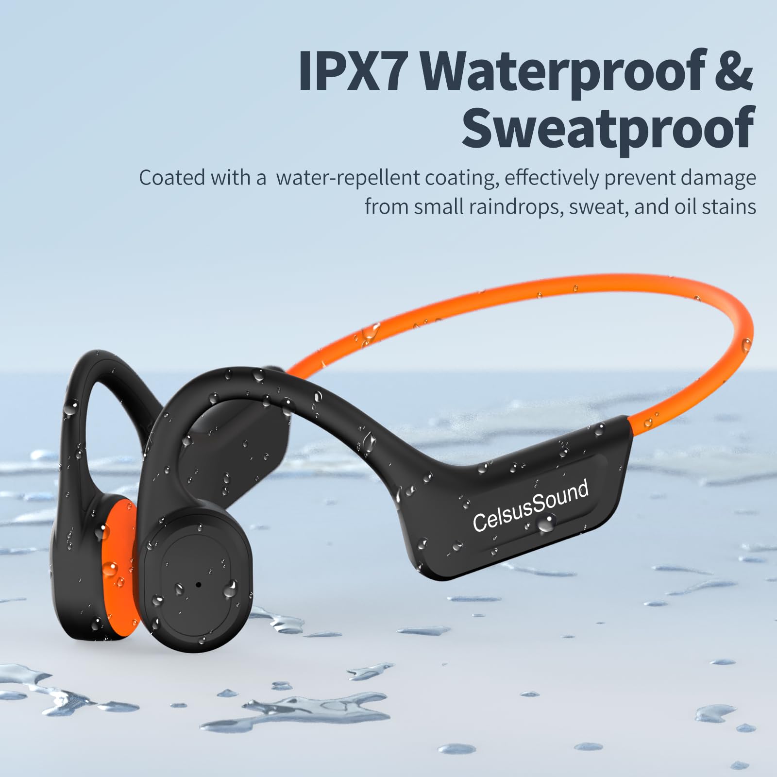 **Wireless Bone Conduction Headphones - Bluetooth 5.3 Open-Ear Headset with Mic, IPX7 Waterproof Sport Earbuds for Running, Cycling & Workout - Fast Charging (1.5H) & 10H Playtime - Perfect for Gym, Outdoor Activities & Commuting**