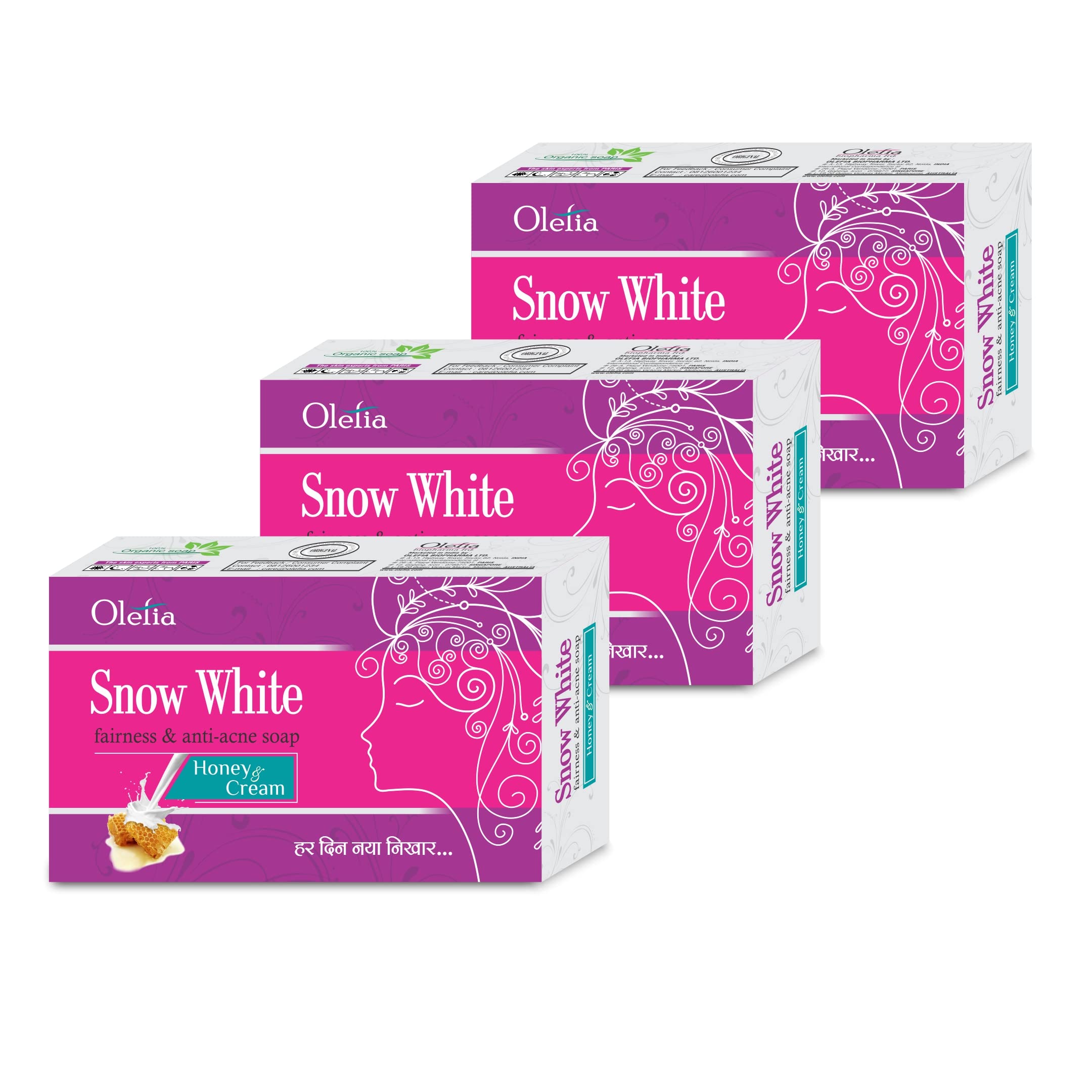 Snow White Soap (3-Pack) - Brightening, Acne Treatment, Dark Circle & Blemish Remover for Clear Skin | Anti-Aging & Stretch Mark Care | Perfect for Daily Skincare Routine & Gift Giving