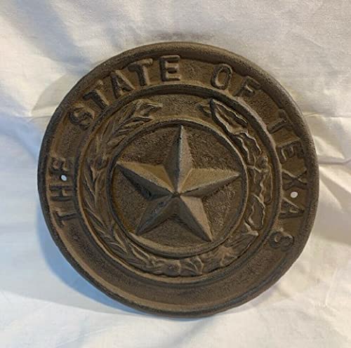 Texas State Seal Cast Iron Wall Plaque - 8.5