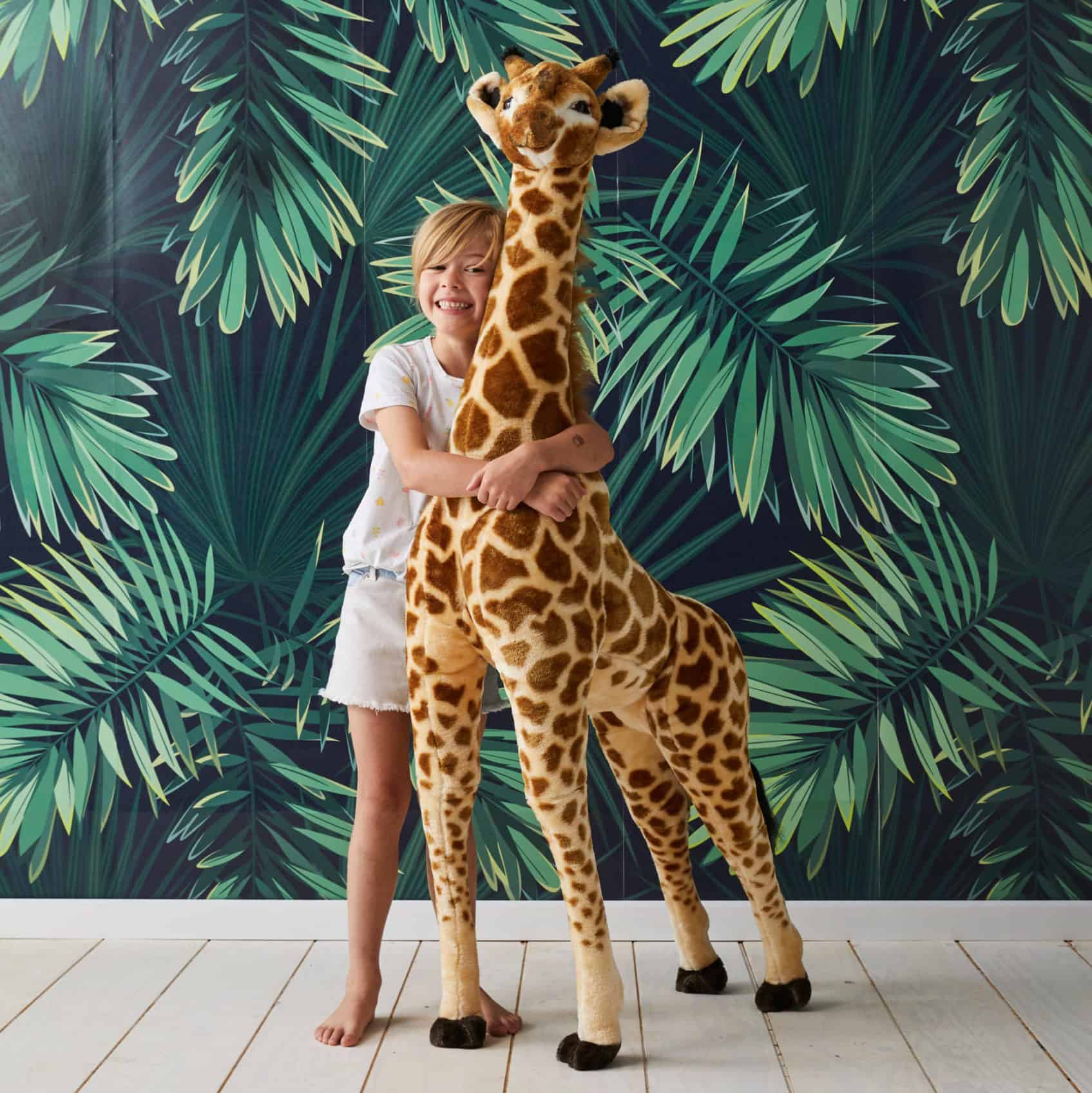 Jiggle & Giggle Giant Standing Giraffe Plush Toy - Large Stuffed Animal for Kids, Nursery Decor, Baby Shower Gift & Playroom Accent