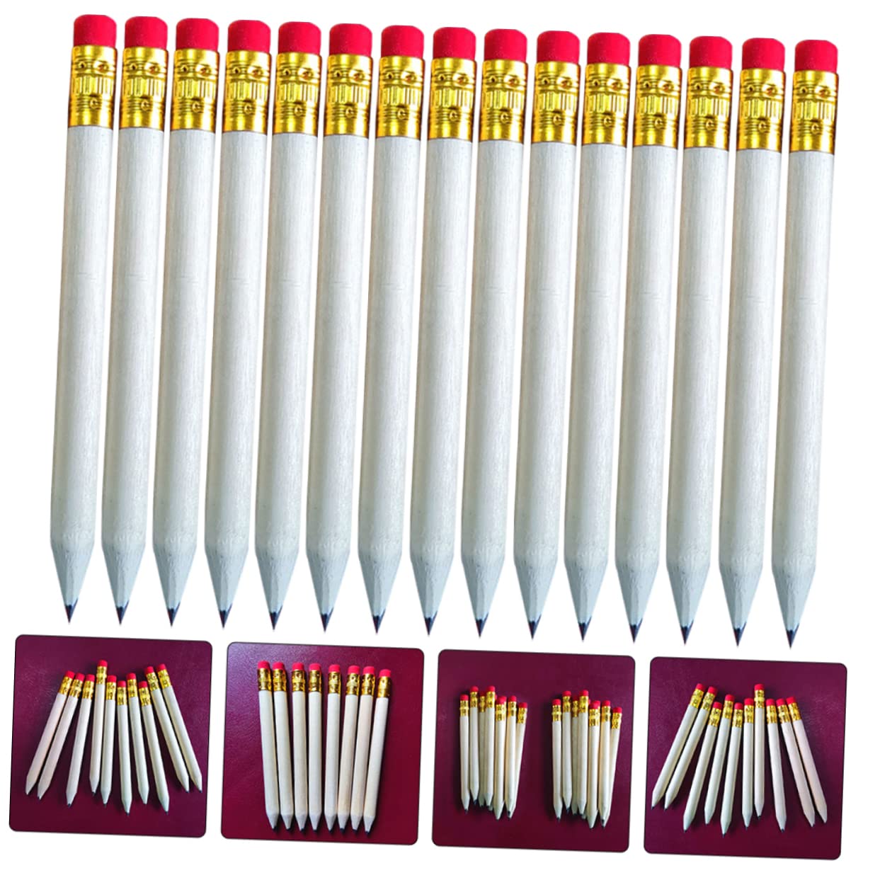 NUOBESTY 60PCS Small Wooden Log Pencils - Short Drawing Pencils for Artists & Sketching, Perfect for Art Classes, Sketchbooks, and DIY Craft Projects