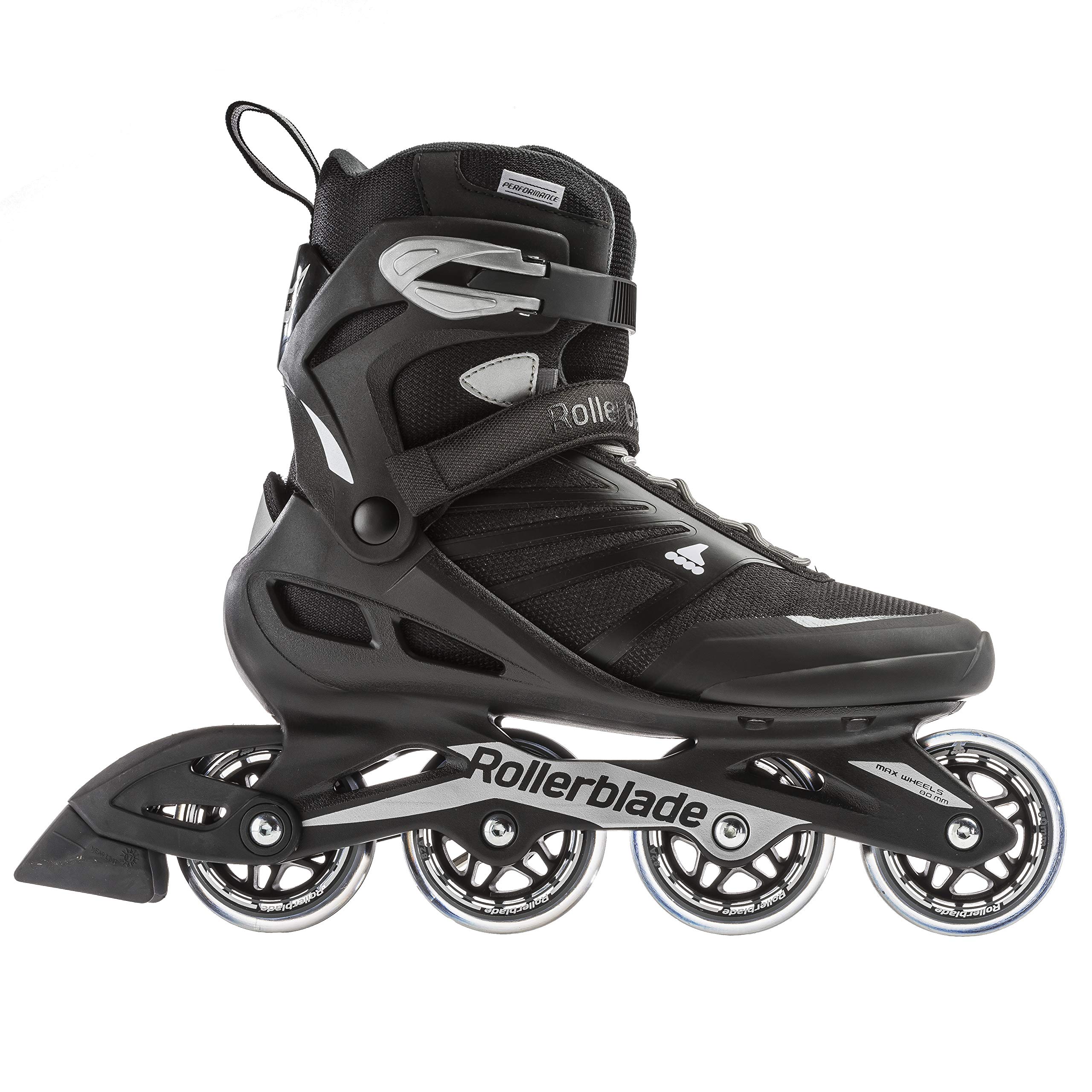 Rollerblade Zetrablade Men's Inline Skates for Adults - Black & Silver Fitness Skates for Outdoor Exercise, Commuting & Recreation