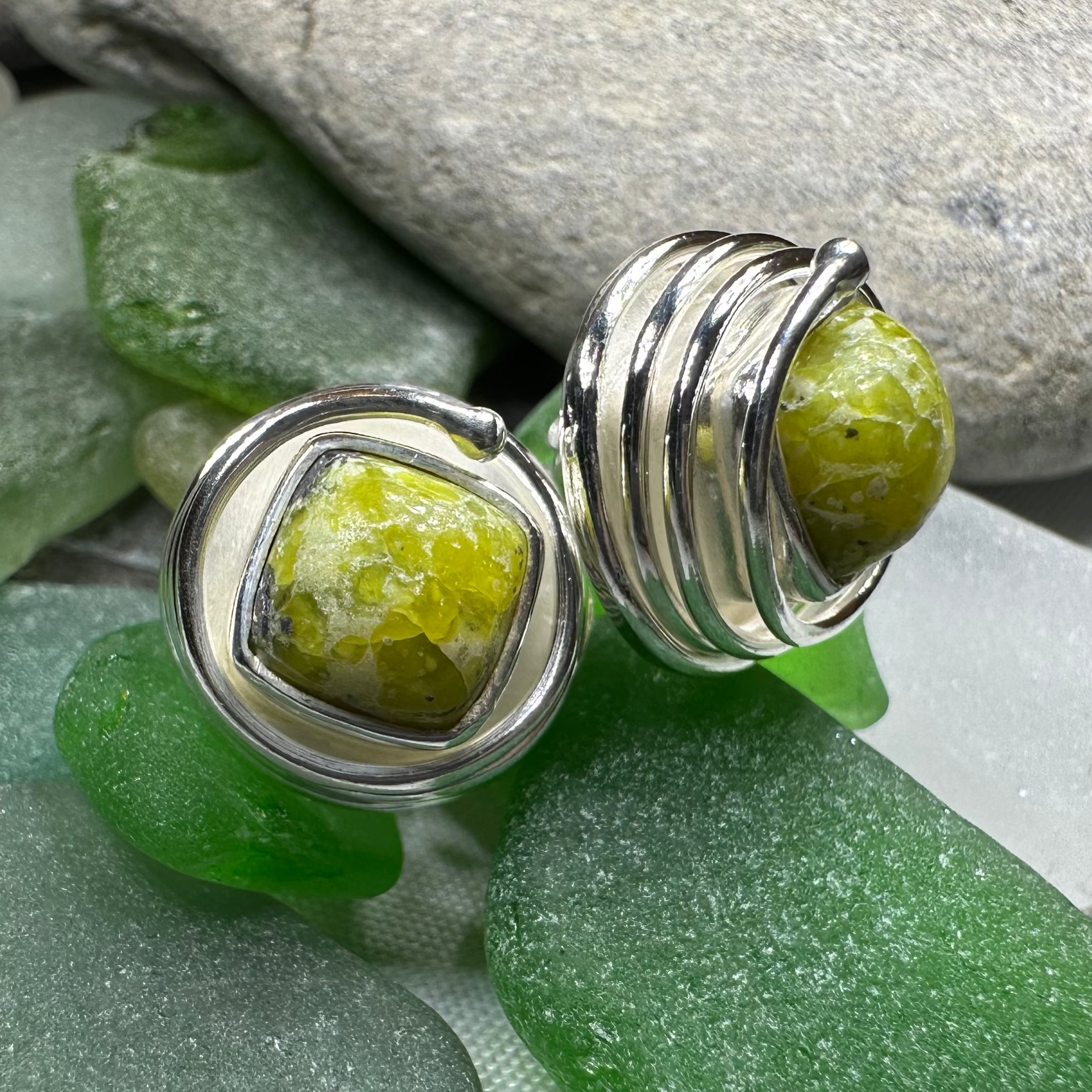 Connemara Marble Celtic Spiral Post Earrings - Handmade Irish Jewelry for Women, Dainty Stud Earrings for Everyday Wear | Perfect Gift for Birthday, Anniversary & St. Patrick's Day