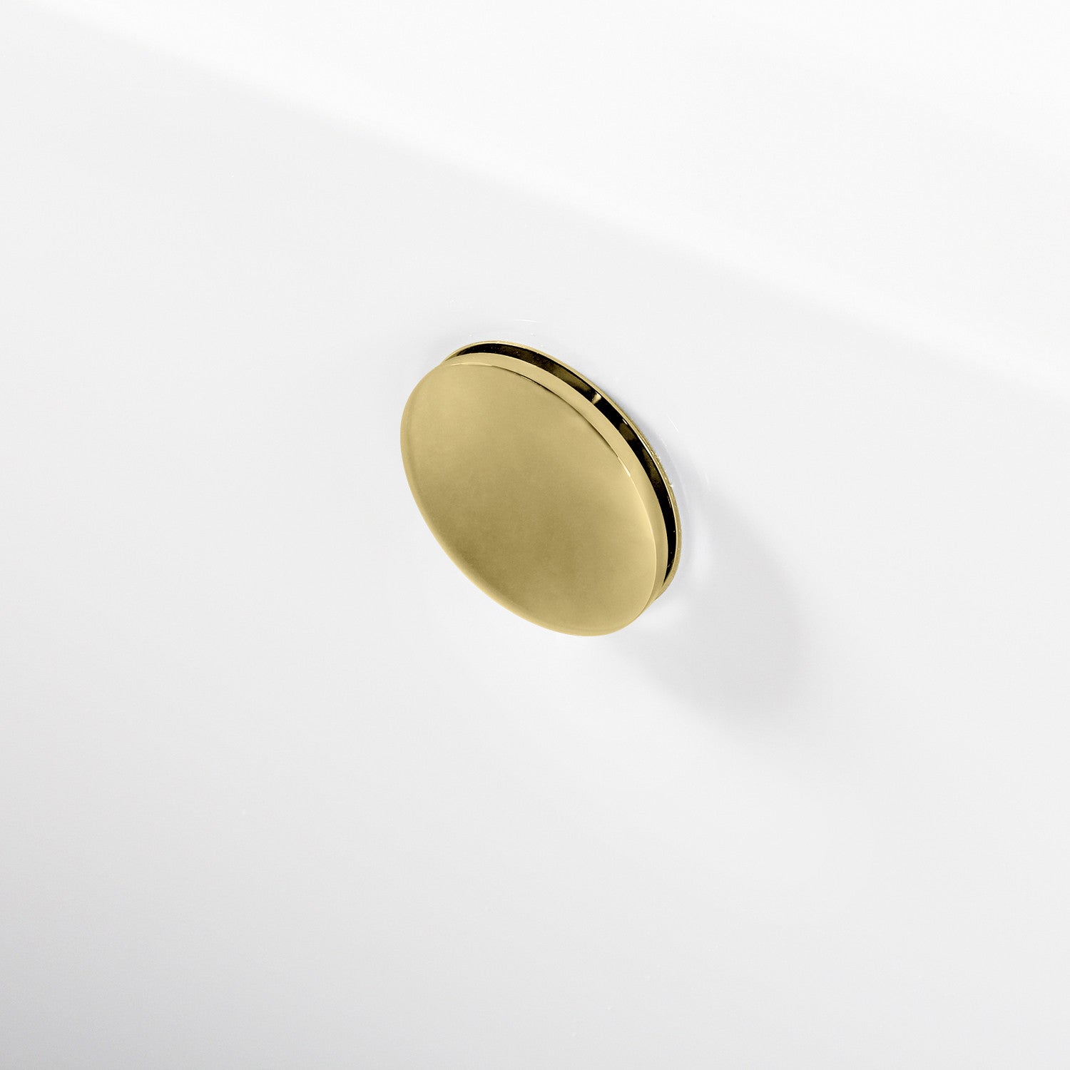 Aqua Eden 45 Inch Acrylic Round Freestanding Bathtub - Double Ended Soaking Tub with Overflow & Drain, Glossy White & Polished Brass Finish - Perfect for Luxury Bathrooms & Spa Retreats