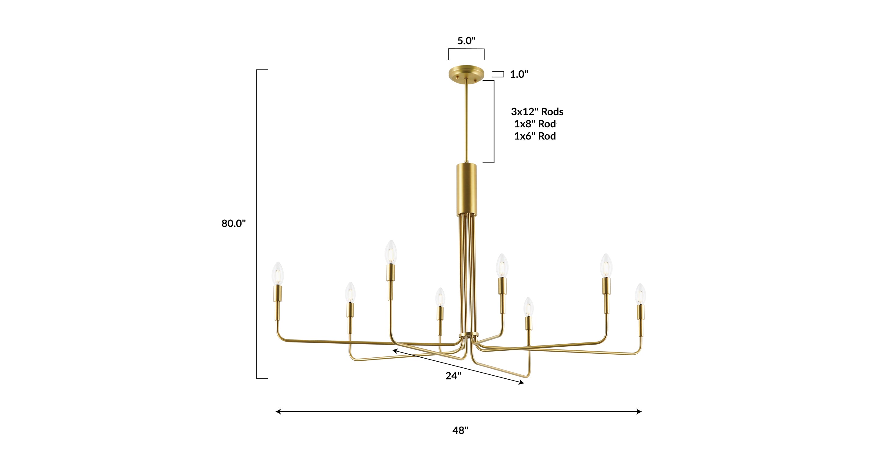 Bella 8-Light Modern Chandelier - Elegant Crystal Ceiling Light Fixture for Dining Room, Living Room & Bedroom Decor