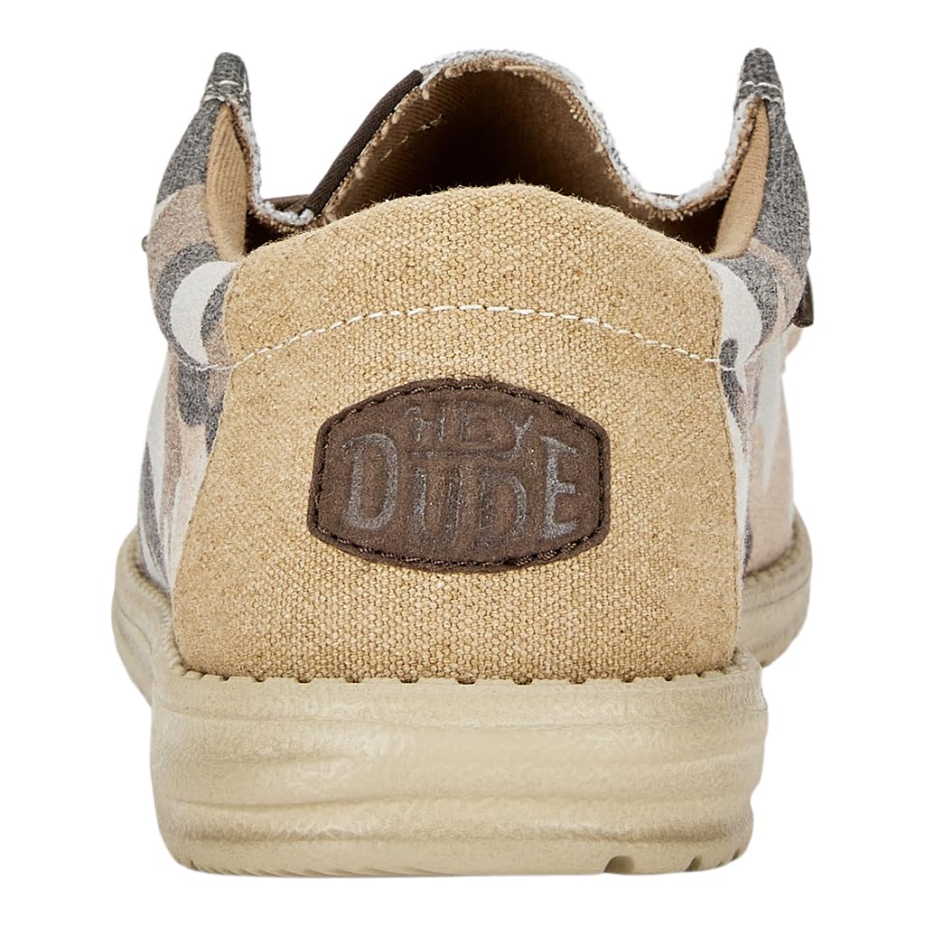 Hey Dude Men's Wally Washed Camo Slip-On Loafers - Lightweight Comfortable Shoes for Men | Perfect for Casual Wear, Travel & Everyday Use