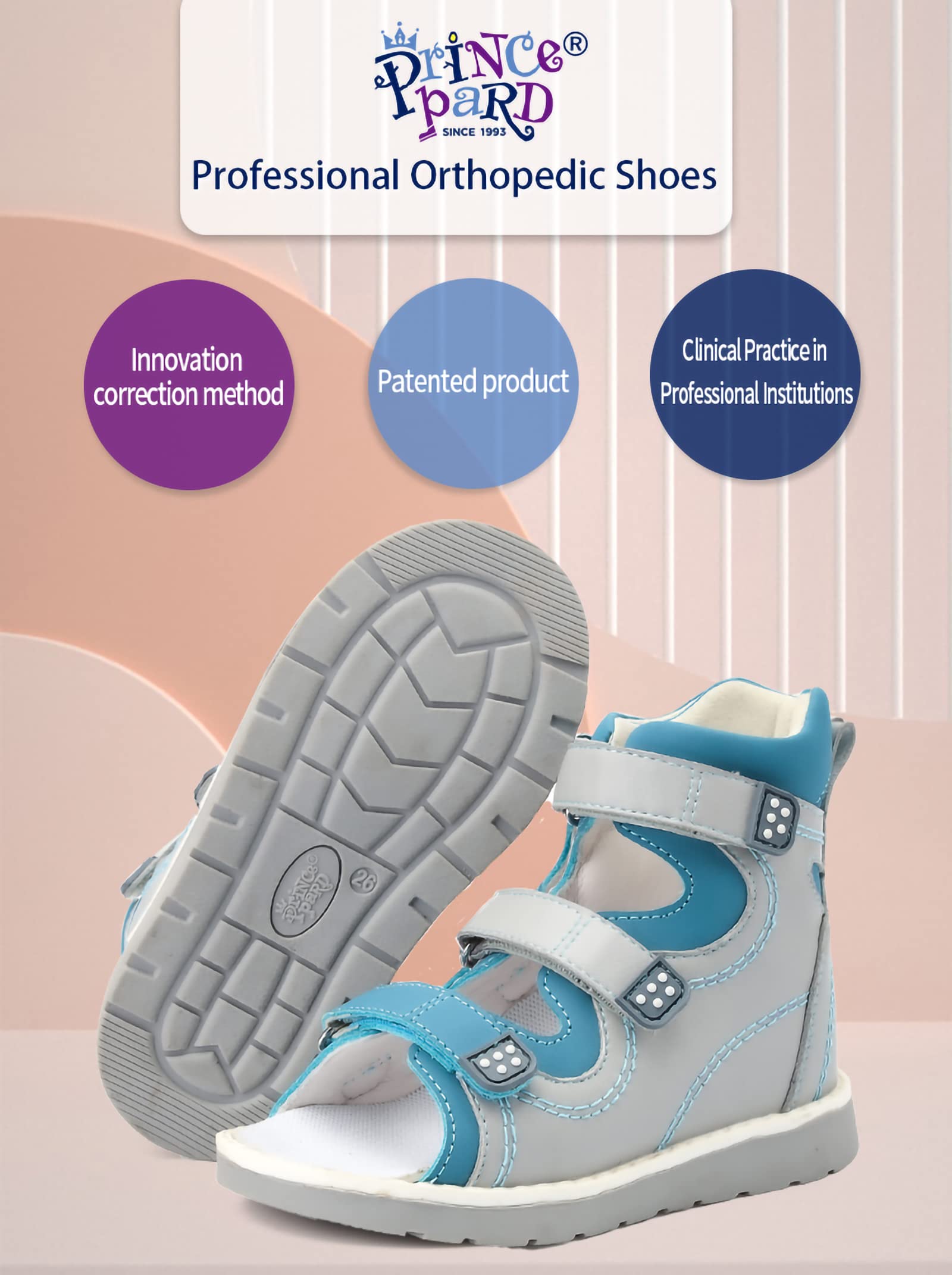 Orthopedic Corrective Sandals for Kids - Summer High Top Shoes for Girls & Boys with Arch & Ankle Support - Anti-Slip Flat Soles - Perfect for Outdoor Play, Beach & Daily Walking