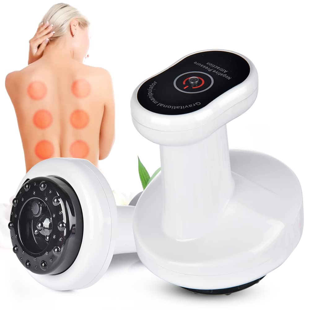 Electric Body Massager & Cupping Therapy Device - Gears Rechargeable Deep Tissue Scraping Massager for Back, Neck & Shoulder Pain Relief - Portable Whole Body Massage Machine (Red) | Perfect for Home Use, Gym Recovery & Office Relaxation