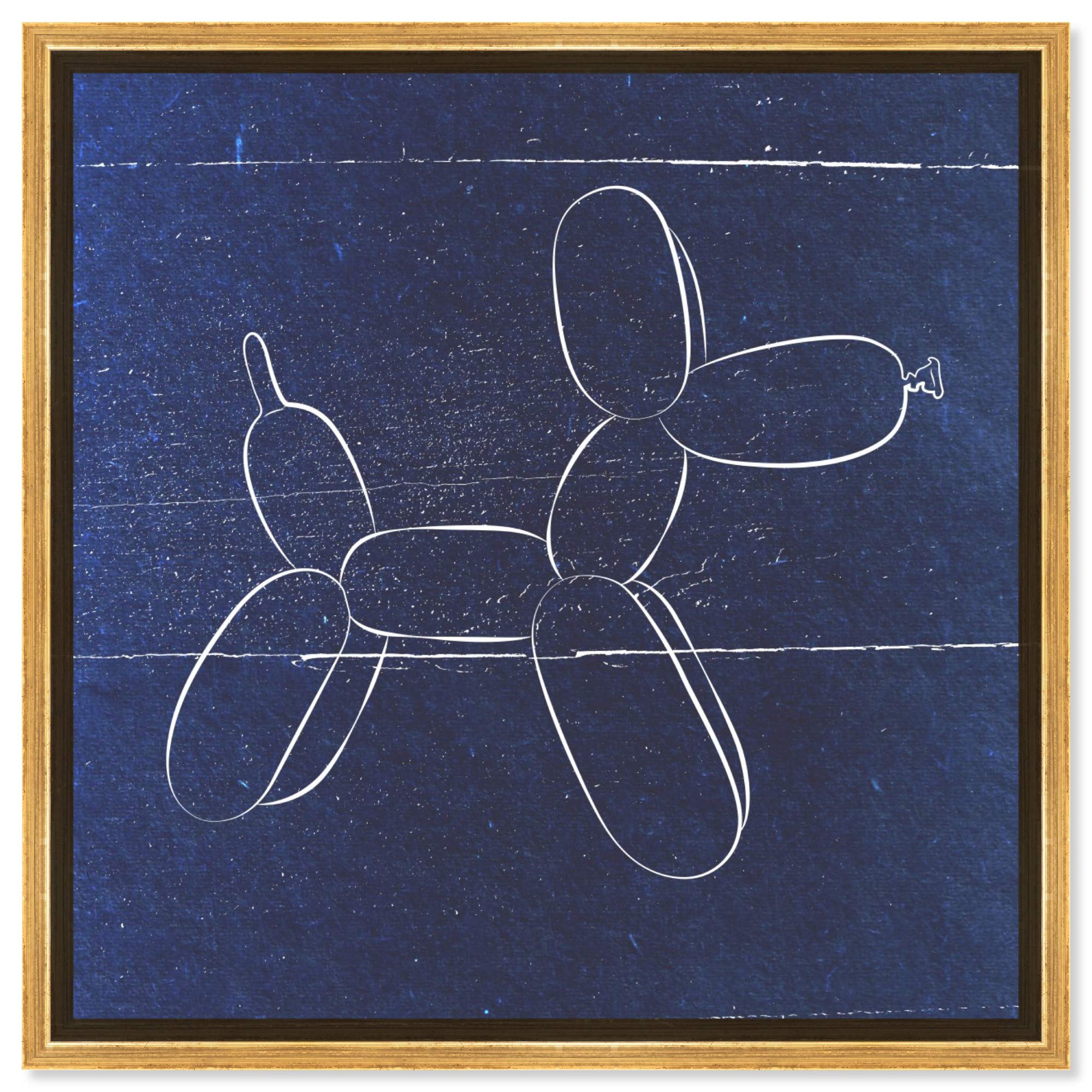 Balloon Blueprint Dogs and Puppies Framed Canvas Wall Art - 30