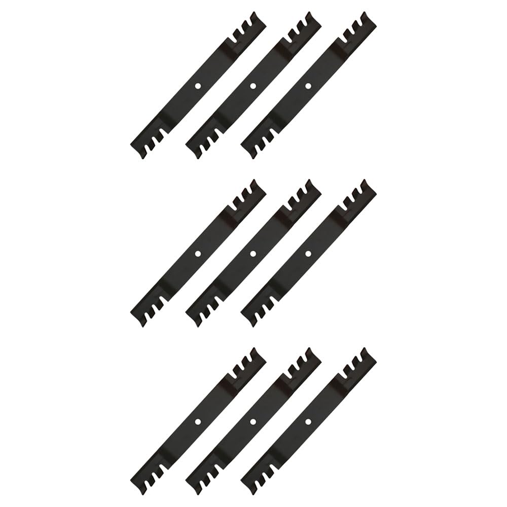RAParts D18036 (9-Pack) Replacement Toothed Mower Blades - Compatible with Great Dane, Snapper & Bobcat Riding Lawn Mower Decks - Perfect for Grass Cutting, Yard Maintenance & Landscaping