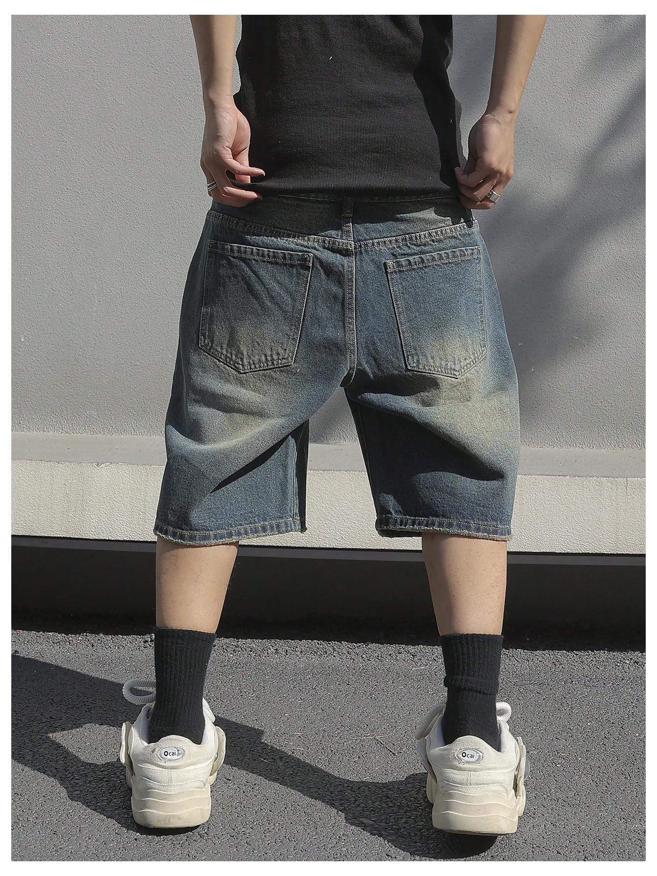 Verdusa Men's Baggy Bermuda Denim Shorts - Streetwear Jean Shorts with Pockets for Casual Wear, Summer Outfits & Beach Style