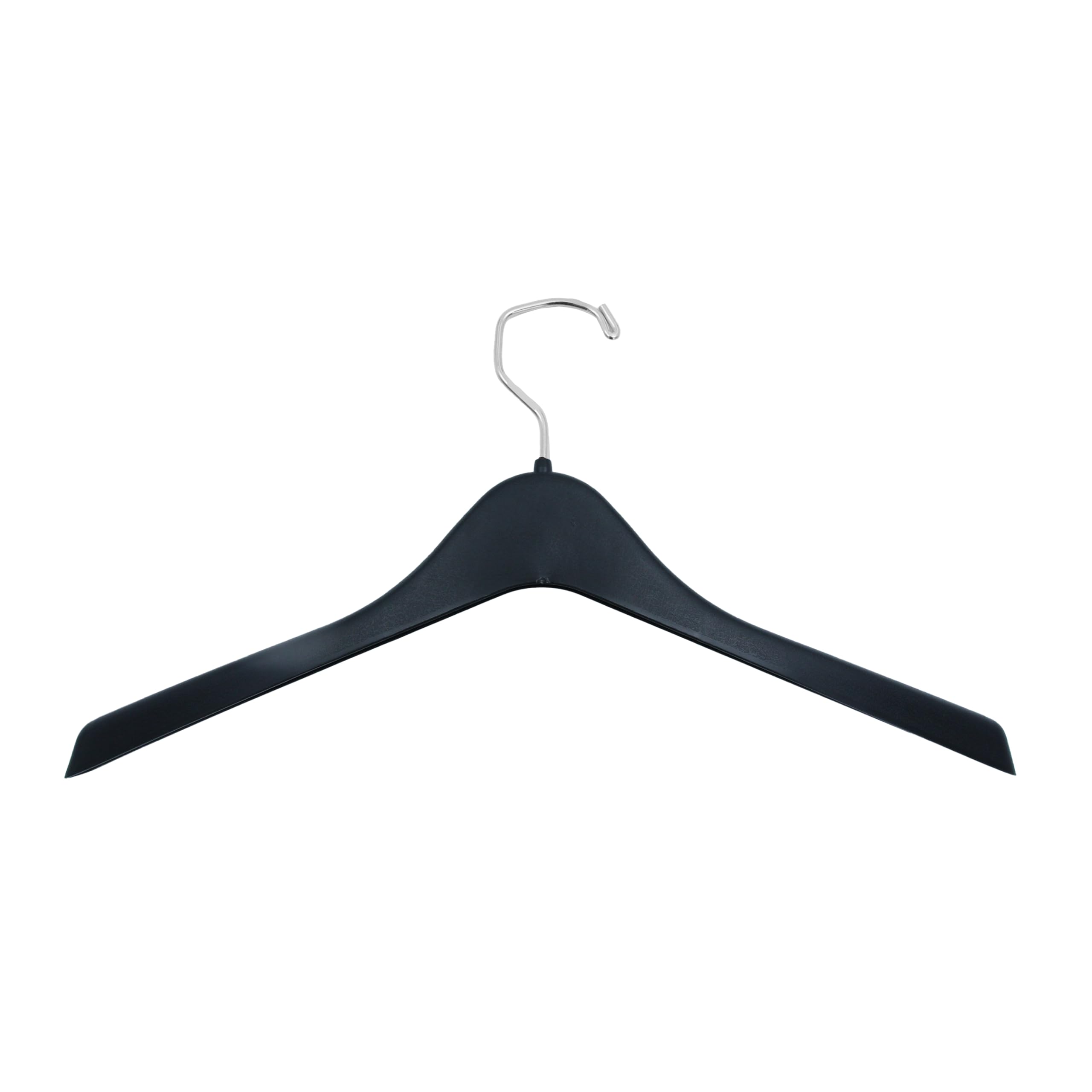 SSWBasics 17 Inch Black Contoured Plastic Hangers - Bulk Pack of 100 - Heavy Duty Garment Hangers for Closet Organization | Perfect for Retail Stores, Dry Cleaners & Home Wardrobe