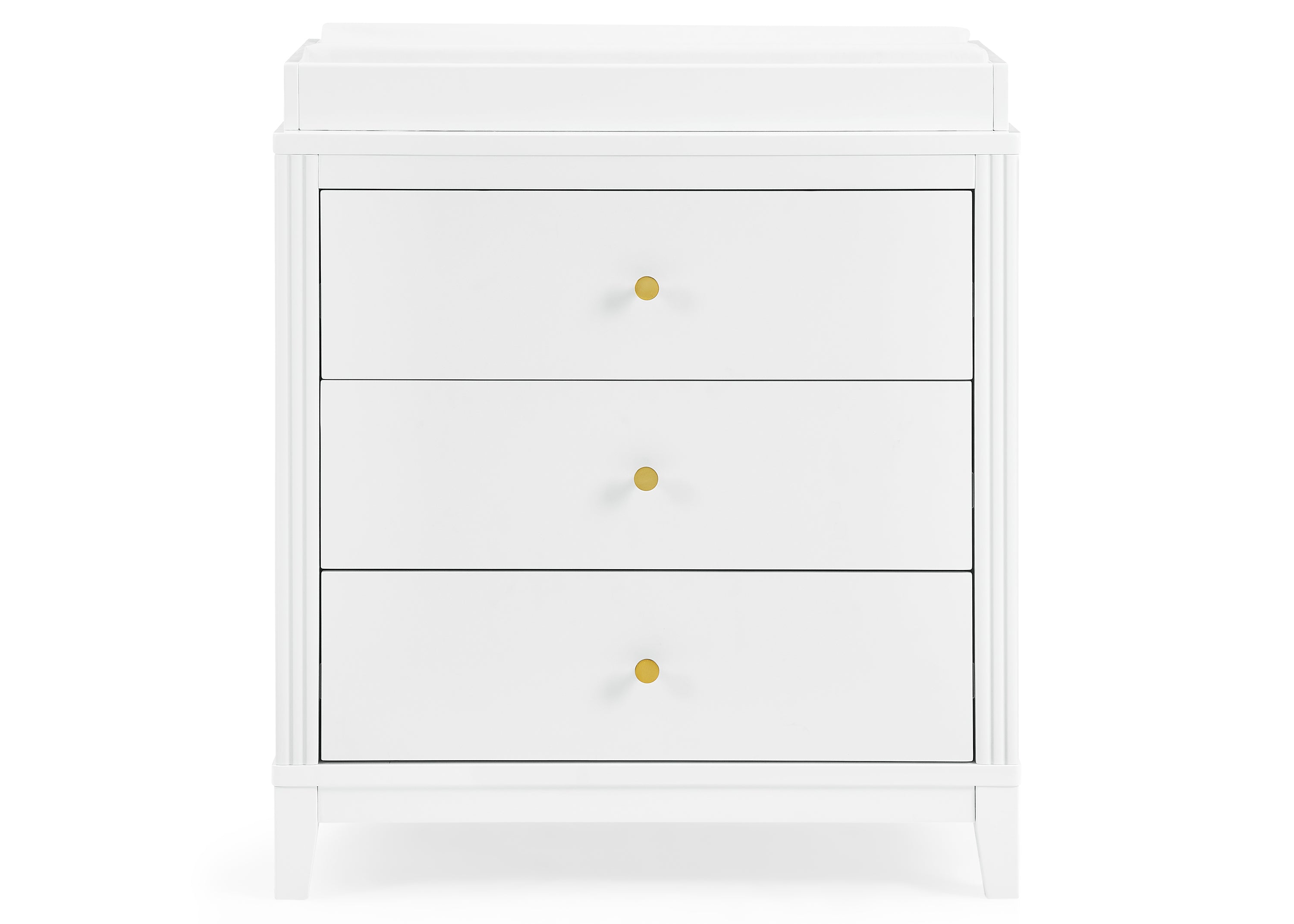Eloise 3 Drawer Dresser with Changing Top & Interlocking Drawers - Nursery Storage Solution for Baby Clothes, Diapers & Essentials | Modern Baby Changing Table & Dresser Combo for Nursery Organization