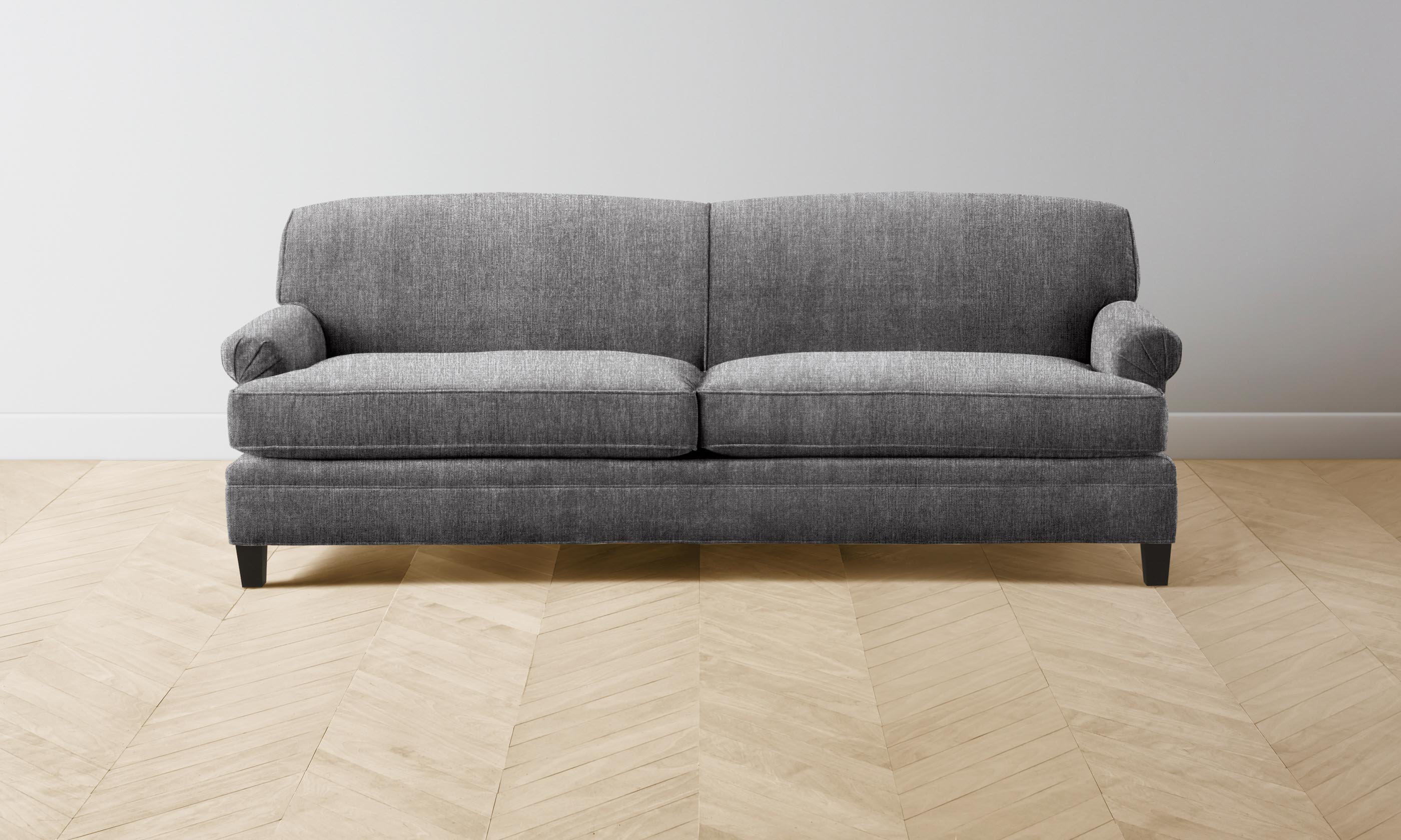 Carmine Performance Tweed Sofa - Modern Smoke Gray Fabric Sectional Couch for Living Room, Lounge & Home Theater Comfort