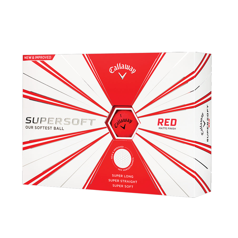 Callaway Supersoft Red Golf Balls - Premium Low Compression Golf Balls for Distance & Accuracy | Perfect for Beginners & High Handicappers | Ideal for Casual Play & Driving Range Practice