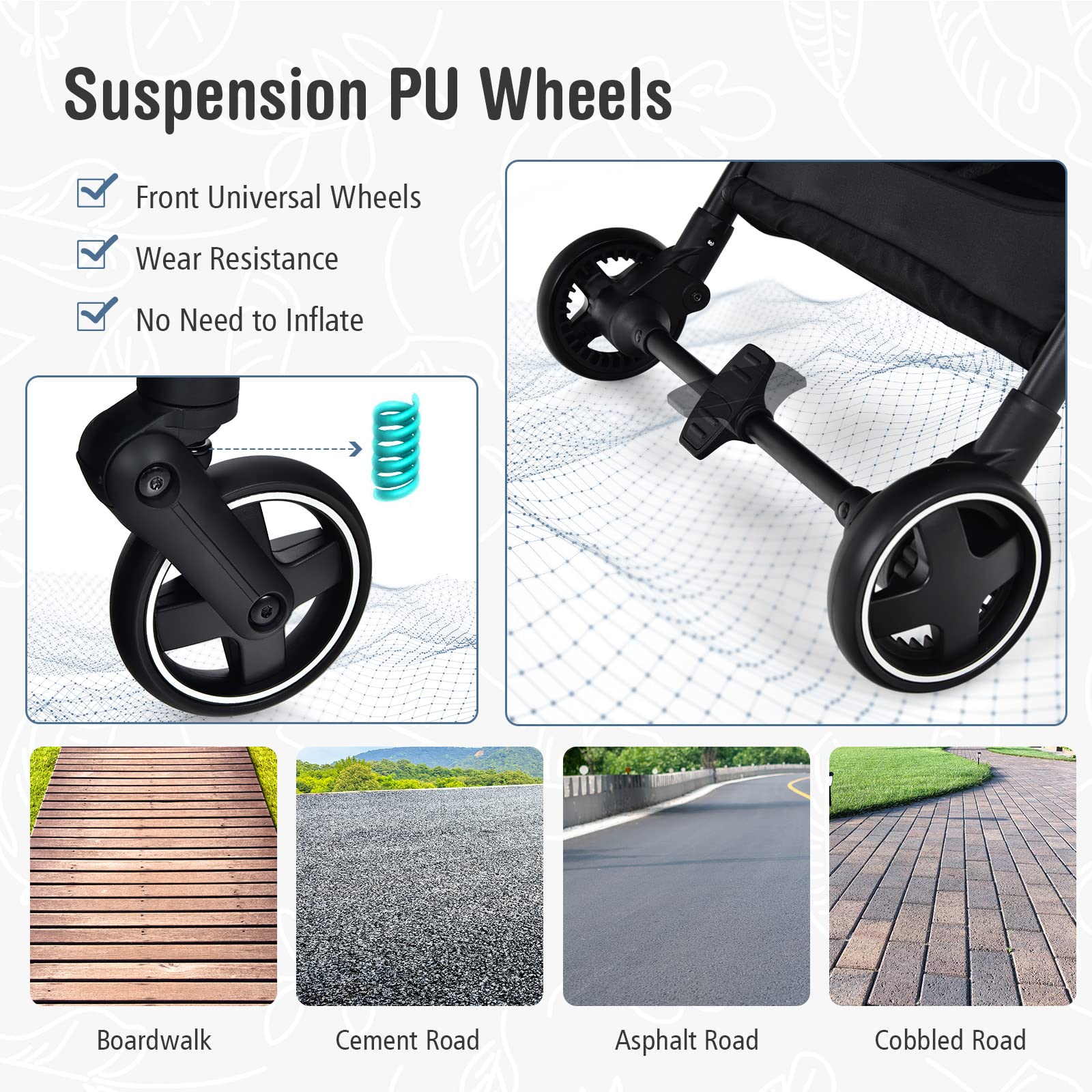 Baby Joy Foldable Lightweight Stroller for Newborns & Infants - Reversible Seat, Adjustable Canopy, 5-Point Safety Harness, Shock-Absorbing Wheels & Storage Basket (Gray) - Perfect for Park Walks, Shopping & Travel