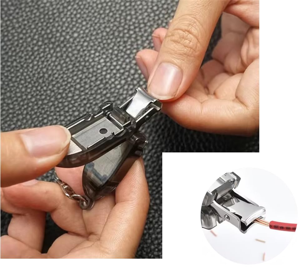 Premium Stainless Steel Travel Keychain Nail Clippers - Foldable Mini Nail Cutter with Nail File for Thick Nails | Portable Manicure Tool for Travel, Gym, Office & Everyday Carry (EDC)
