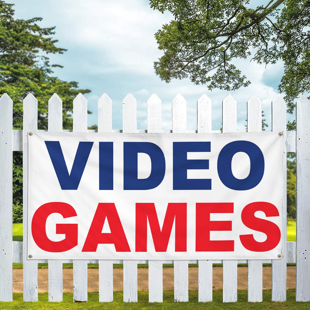 Custom Vinyl Banner for Video Games & Business - 60x144 Inches, Weatherproof Outdoor Sign with 10 Grommets (Multiple Sizes Available in Blue & Red) - Perfect for Gaming Events, Store Promotions & Industrial Yard Signs