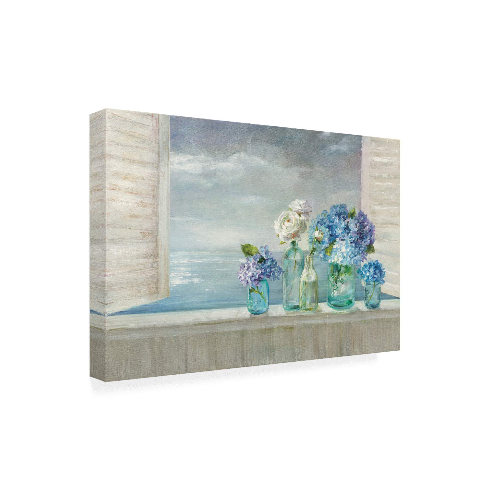 Trademark Fine Art - Danhui Nai 'A Beautiful Day at The Beach' 30x47 Inch Canvas Wall Art - Perfect for Living Room, Bedroom & Beach House Decor