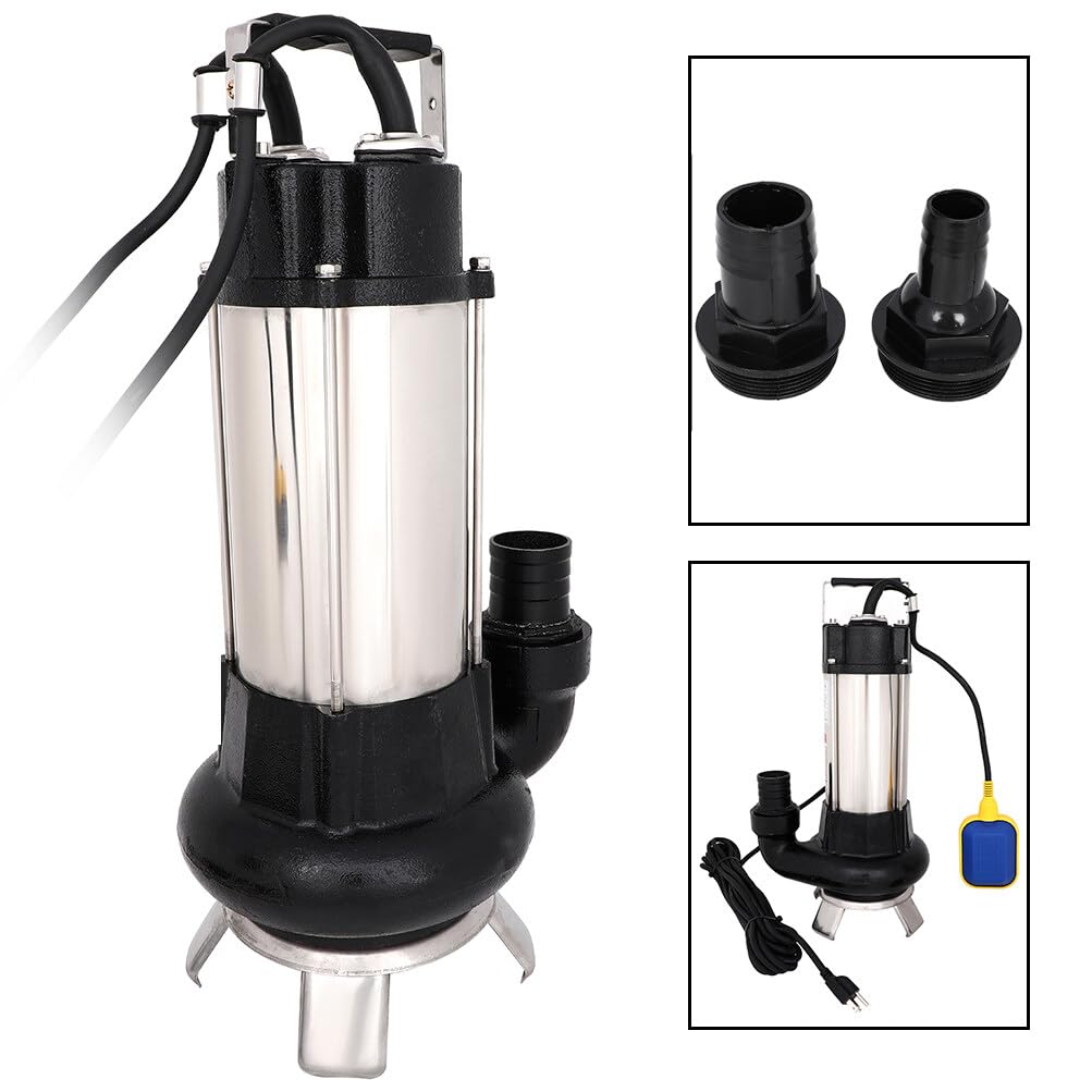 1.5 HP 6340 GPH Submersible Sump Pump - Heavy Duty Water Pump for Well, Dirty & Clean Water - 42.6ft/13m Lift with Float Switch - Ideal for Basement Flooding, Pool Draining & Emergency Water Removal