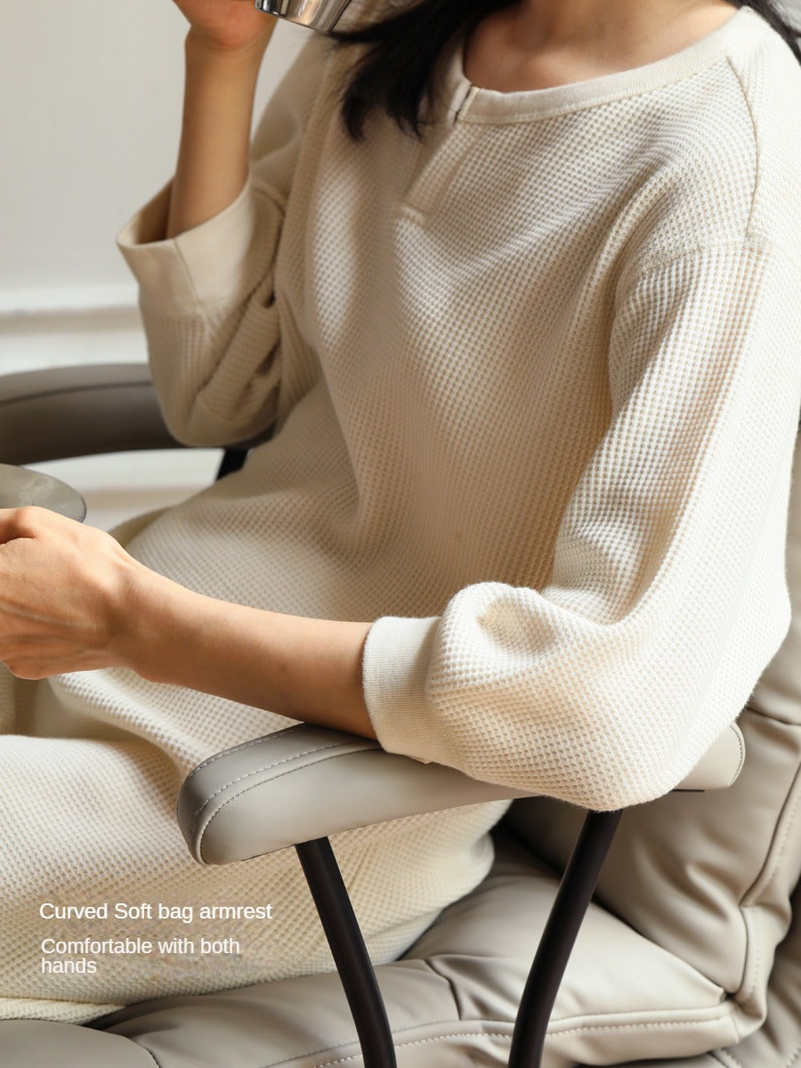Premium Organic Leather Ergonomic Office Chair with Adjustable Height - Perfect for Home & Workspace Comfort