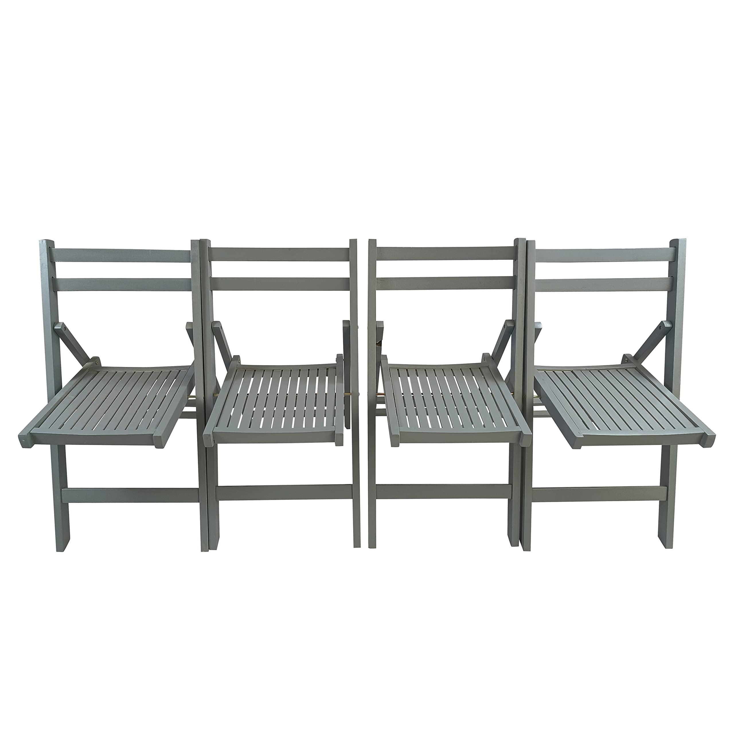HomVent 4-Pack Wooden Folding Chairs with Slatted Design - Lightweight Portable Patio Chairs for Living Room, Garden, Balcony, Backyard & Poolside - Perfect for Outdoor Relaxation, Picnics and Summer Gatherings