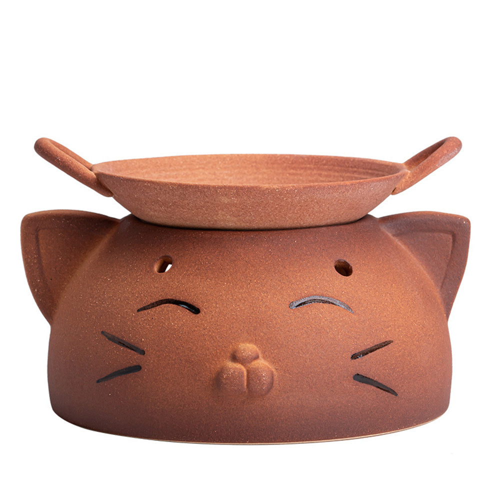 Handmade Coarse Pottery Tea Leaf Stove - Cute Tiger Design for Tea Brewing & Home Decor | Perfect for Tea Lovers & Rustic Kitchen Style