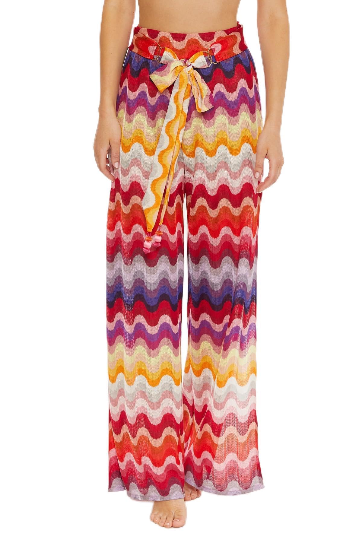 Trina Turk Portofino Women's Casual Wide Leg Pants - Stylish Beach Cover Up & Summer Vacation Outfit for Travel, Resort Wear & Boho Fashion