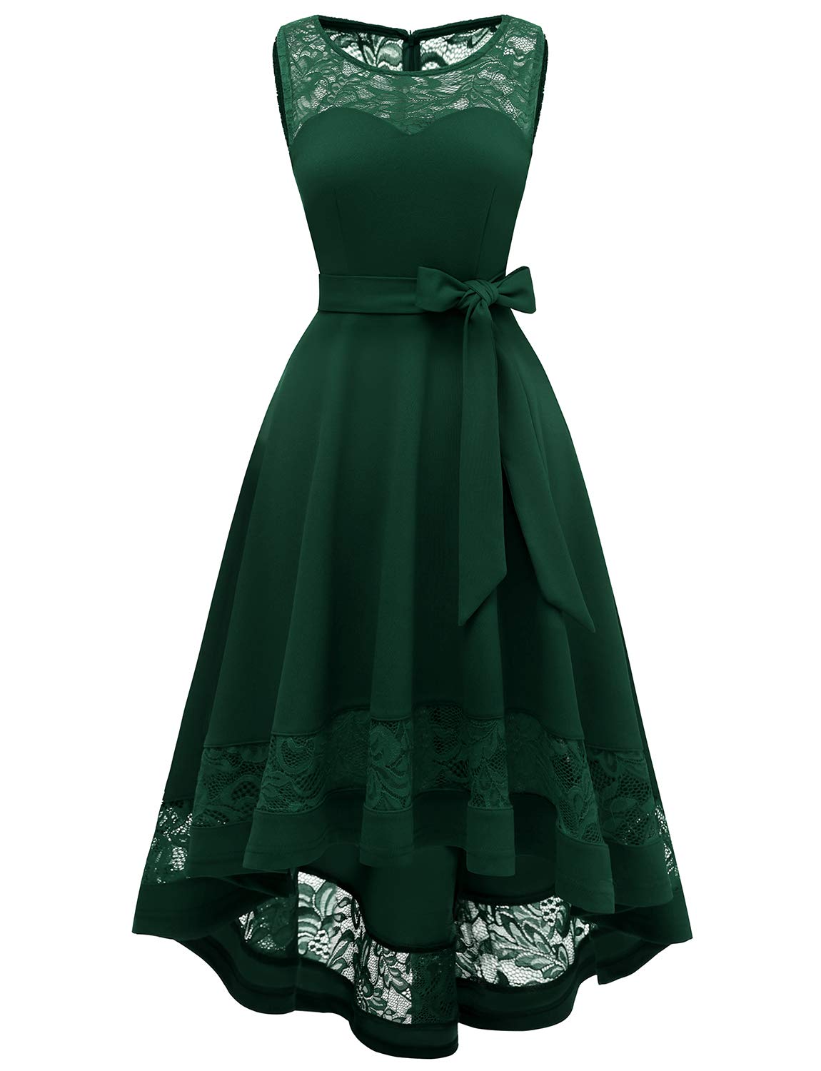 Gardenwed Women's Vintage Elegant Hi-Lo Cocktail Party Dress - Semi Formal Bridesmaid Prom Gown for Wedding, Evening Party & Special Occasions