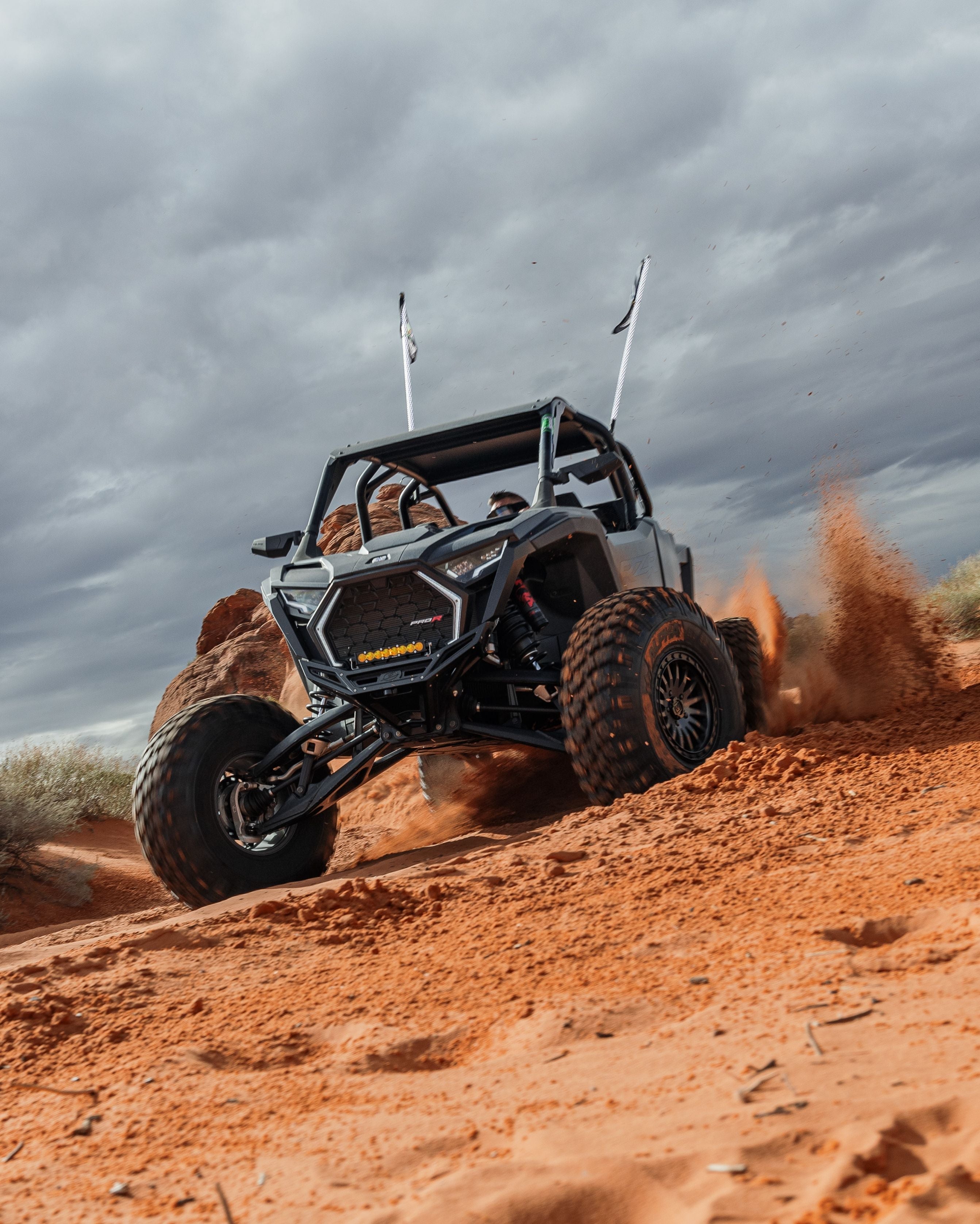 2022-2025 Polaris RZR Pro R & Turbo R Front Winch Bumper - Black Anodized Aluminum Billet (FWB610030) | Off-Road Protection & Recovery Accessory for UTV Trail Riding & Rock Crawling