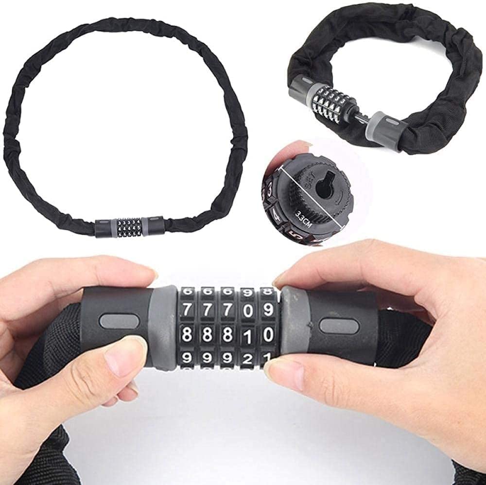 Heavy Duty Anti-Theft Bicycle Lock - 1.5m Password Protected Digital Chain Lock for Outdoor Bike & Motorcycle Security | Perfect for Cycling, Commuting & Urban Riding Accessories