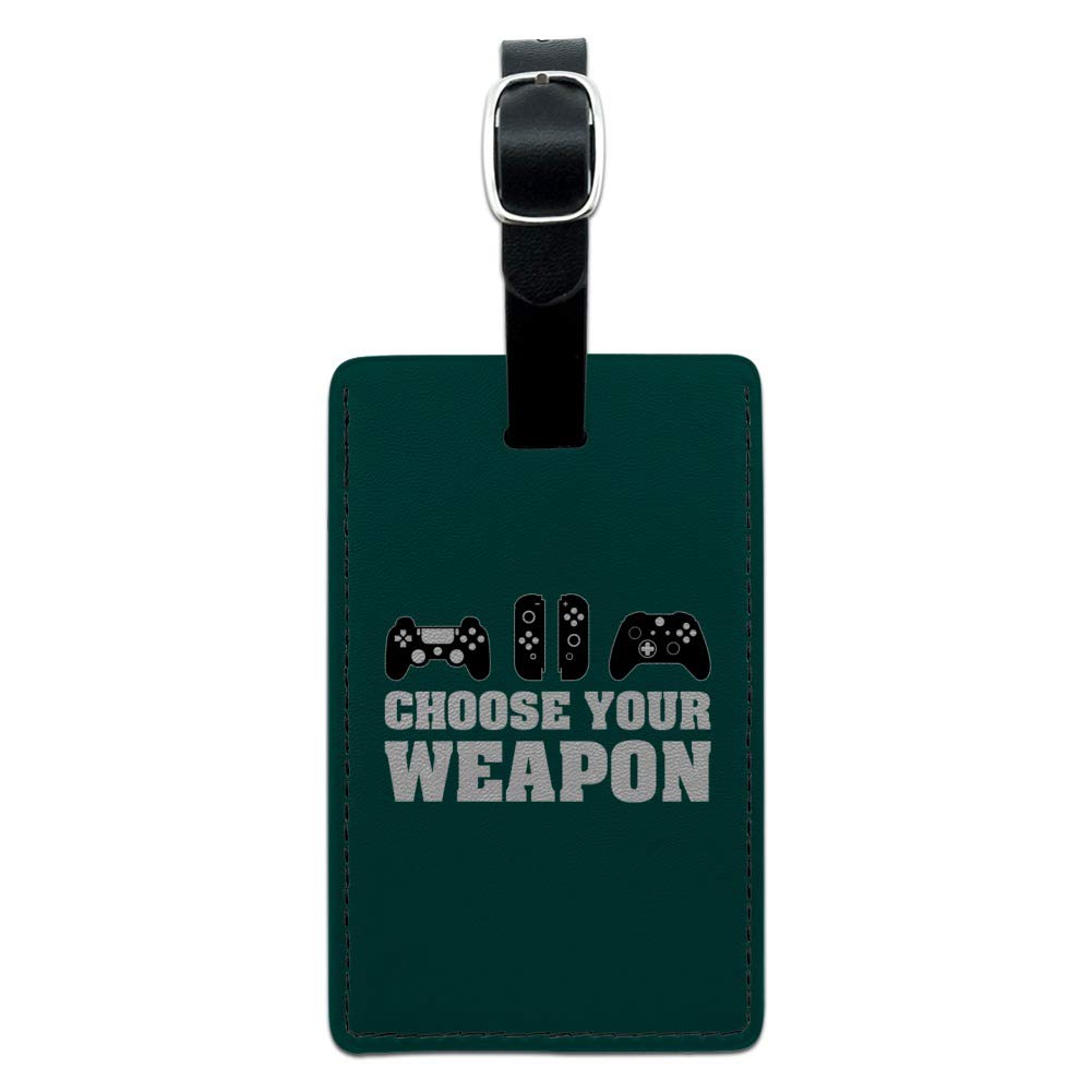 Custom Leather Luggage Tags for Gamers - Personalized ID Card Holders for Travel & Gaming Controllers - Perfect for Suitcases, Backpacks & Console Accessories