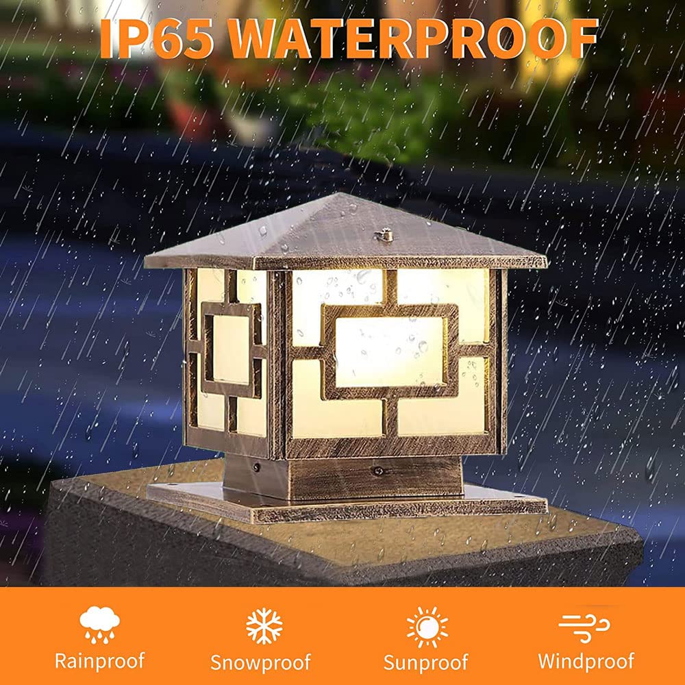 Waterproof Outdoor Column Lights - Anti-Rust Aluminum Modern Pillar Light Fixture for Garden, Patio & Lawn (E26 Base) | Durable Exterior Post Lighting for Pathways, Driveways & Backyard Decor